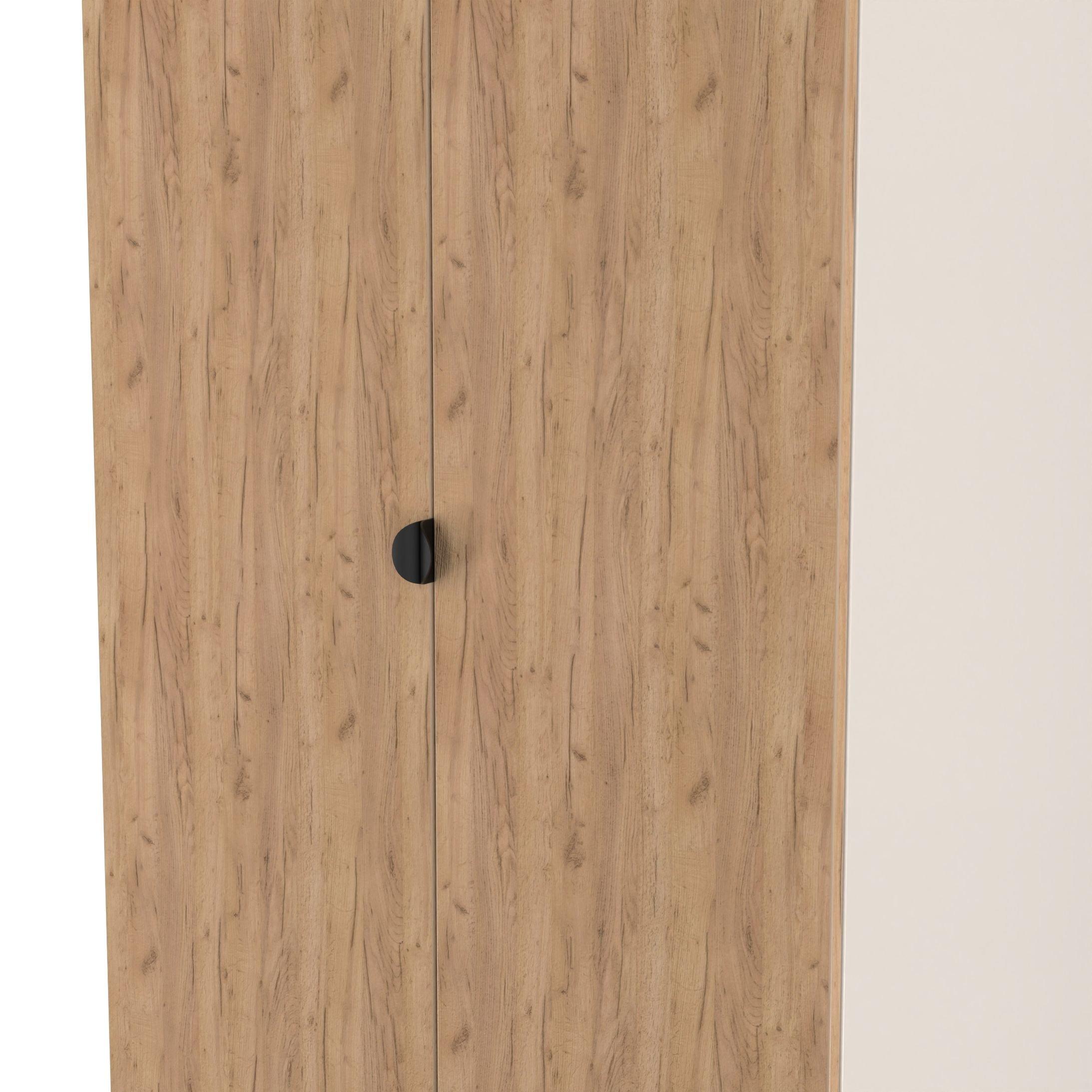 Craft Oak & Kas - Welcome Furniture - Solomon 2 Drawer Double Wardrobe - 4