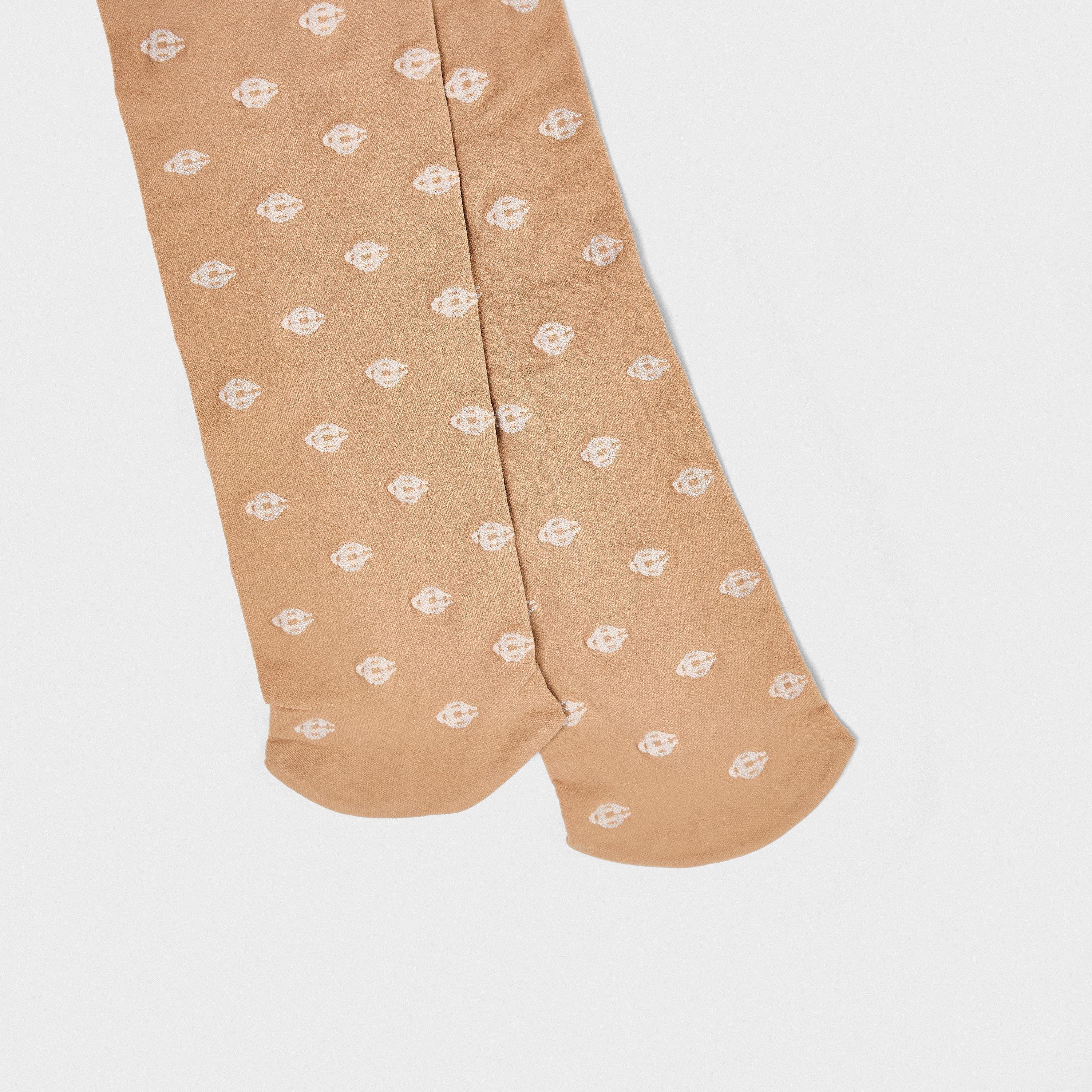 Neutrals - Casablanca - Monogram Pattern Tights - 2