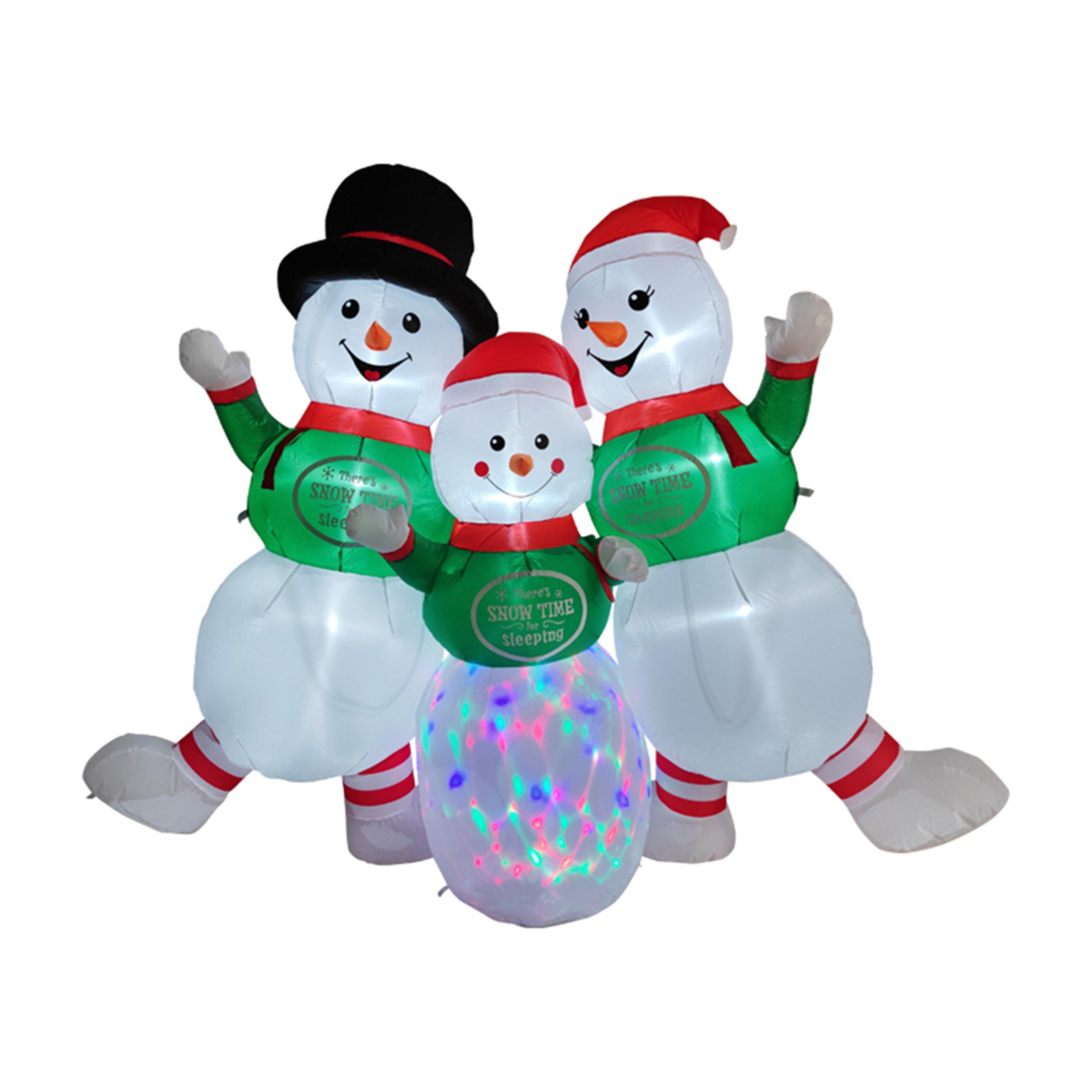 Multi-Colour - LIFE IDEAS - 2.4m Snowman Family Christmas Decoration - 1