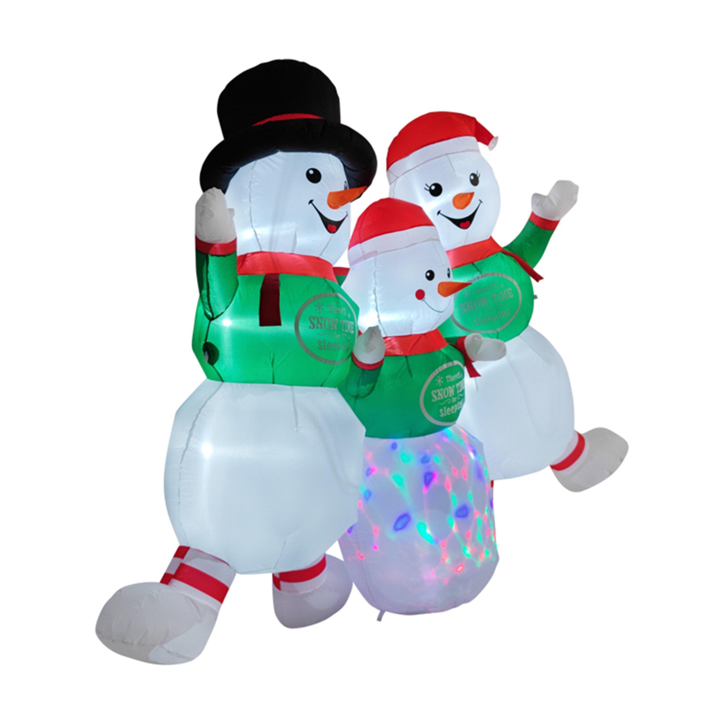 Multi-Colour - LIFE IDEAS - 2.4m Snowman Family Christmas Decoration - 2