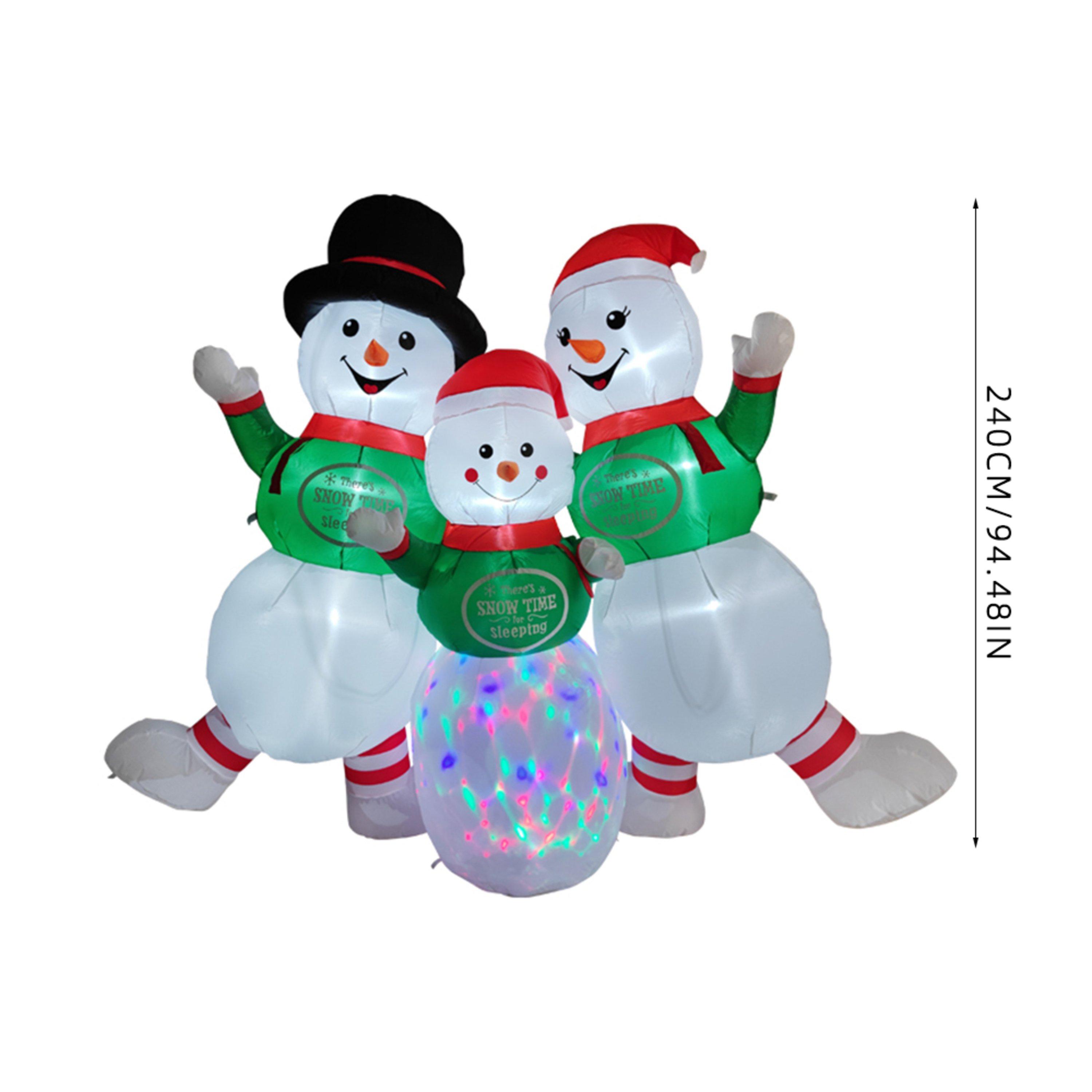 Multi-Colour - LIFE IDEAS - 2.4m Snowman Family Christmas Decoration - 7