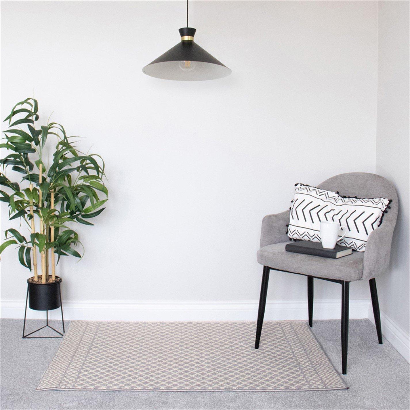 Grey - JVL - Everley Washable Rug - 1