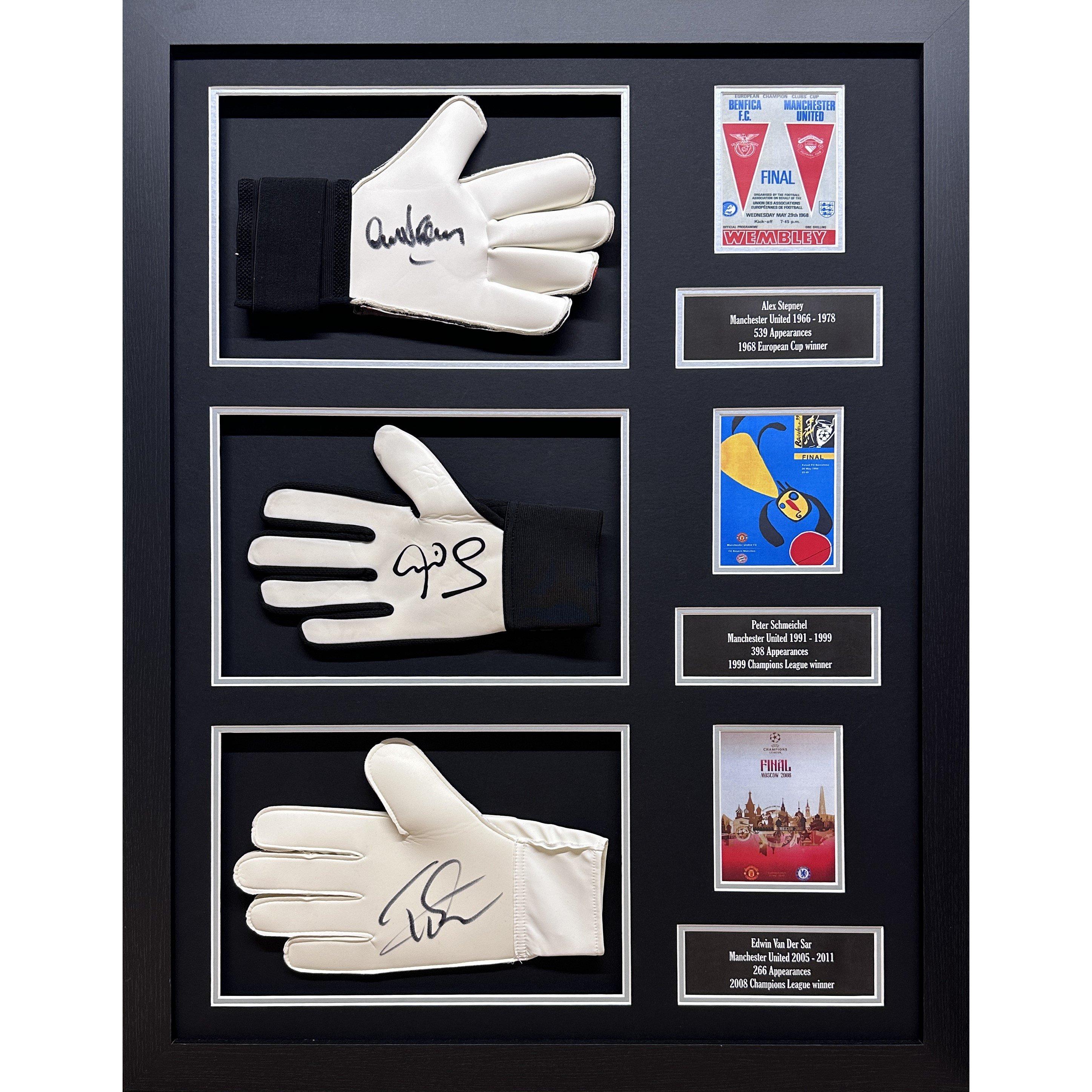 Black - Manchester United FC - Stepney Schmeichel Van Der Sar Signed GK gloves - 1