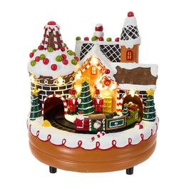 LIFE IDEAS Christmas Xmas Castle Music Box Ornament