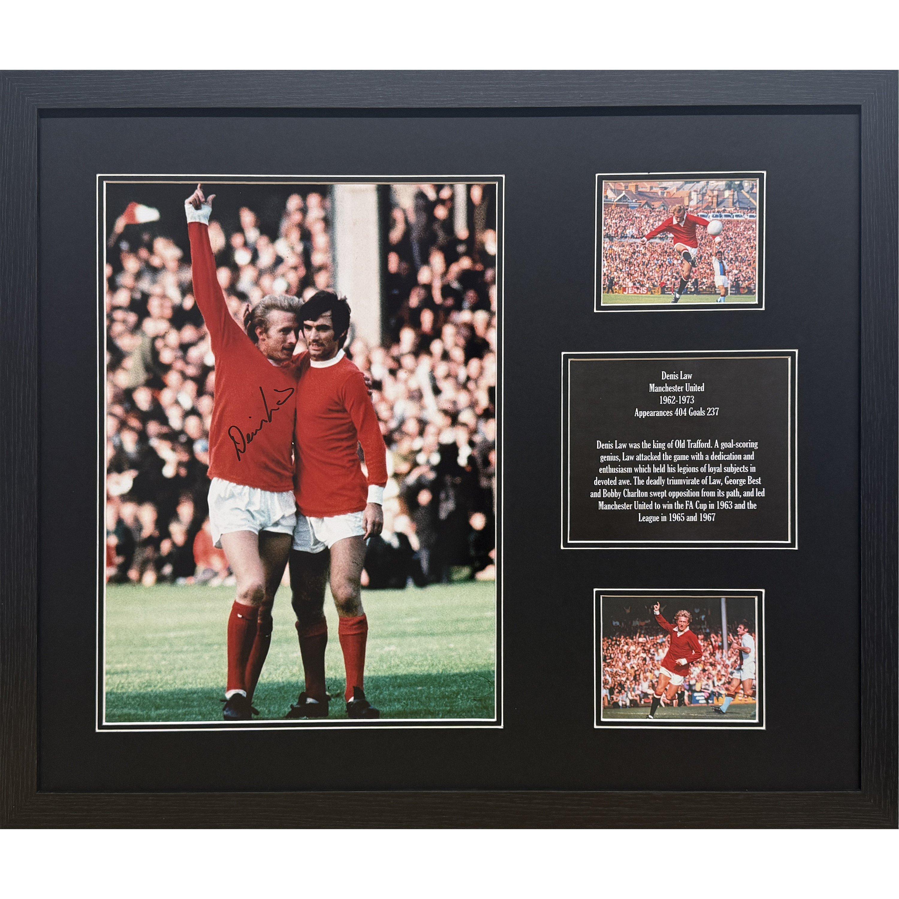 Allstarsignings Ltd  Denis Law Signed Manchester Utd Photo - Red