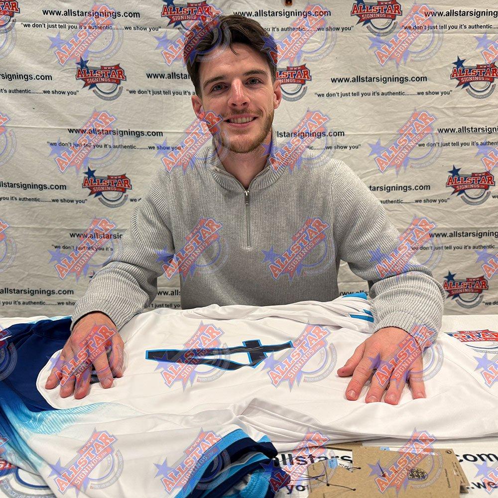 White - AllStarSignings Ltd - Declan Rice signed England shirt - 2