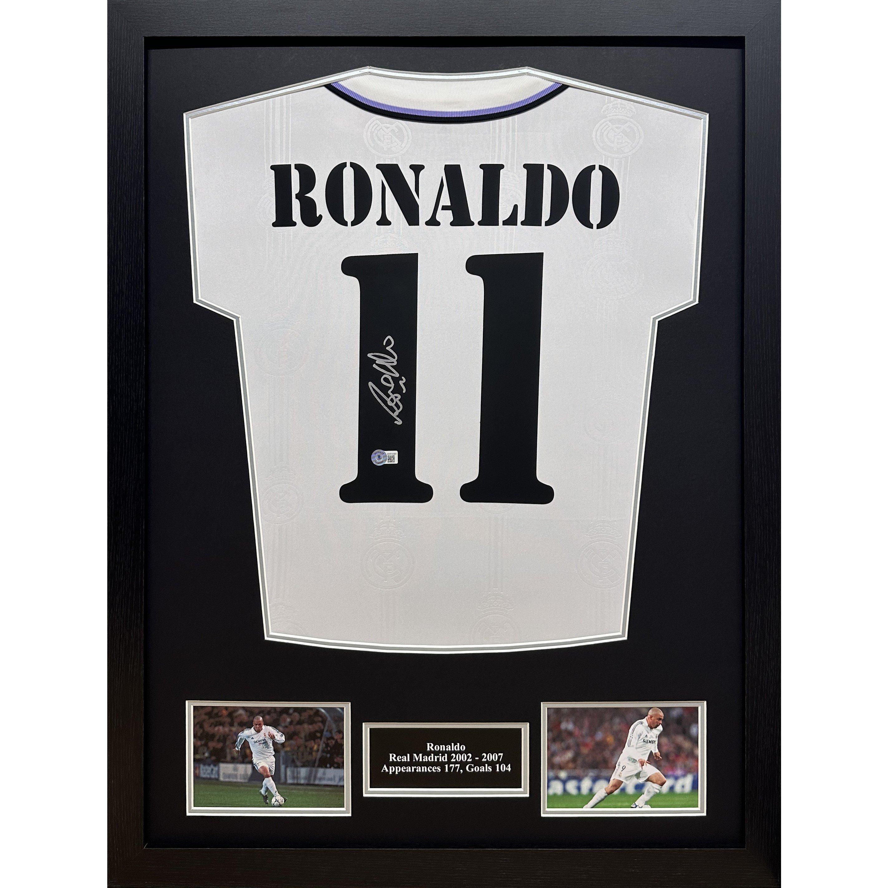 White - AllStarSignings Ltd - Ronaldo signed Real Madrid shirt (Nazario)