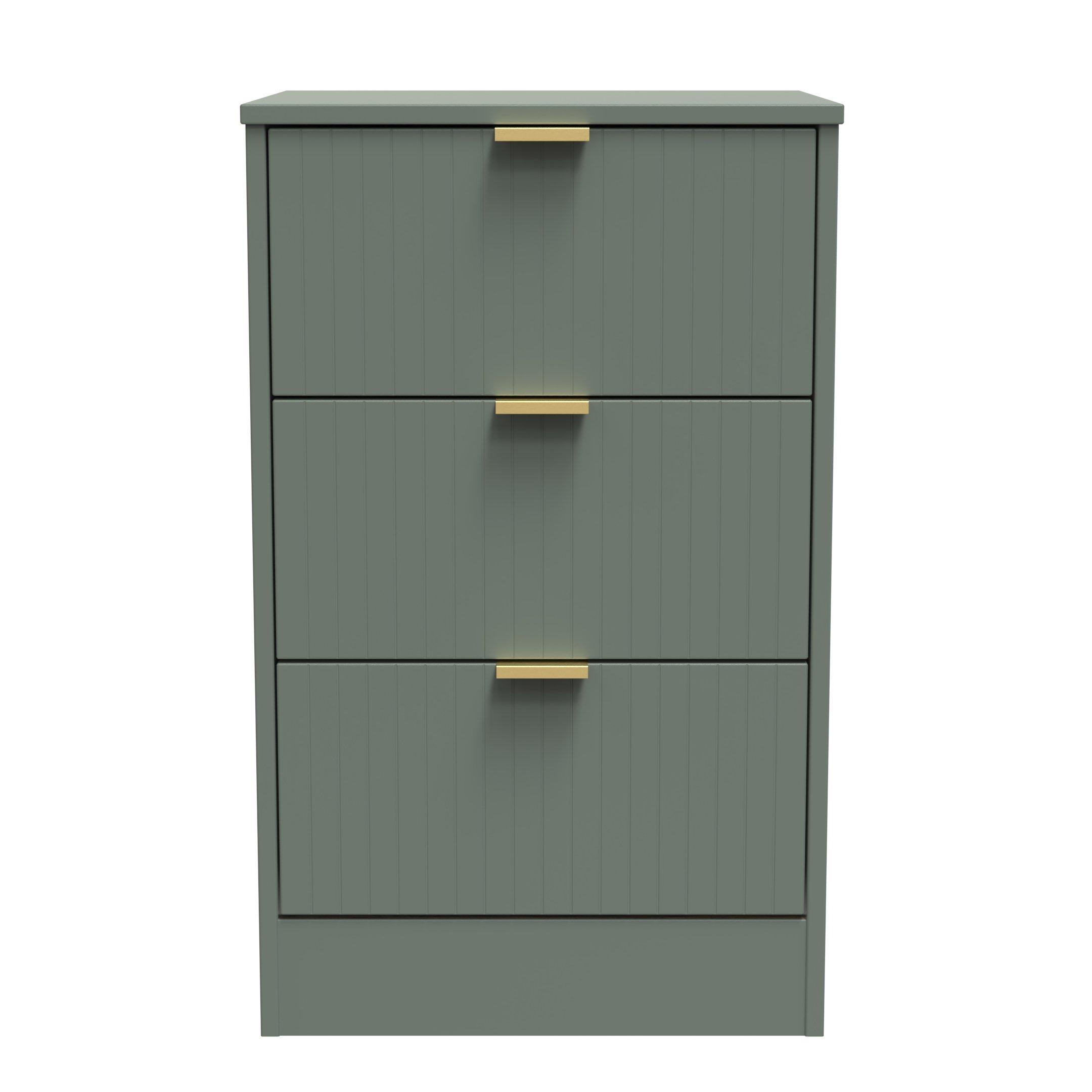 Reed Green - Welcome Furniture - Nashville 3 Drawer Bedside Cabinet - 2