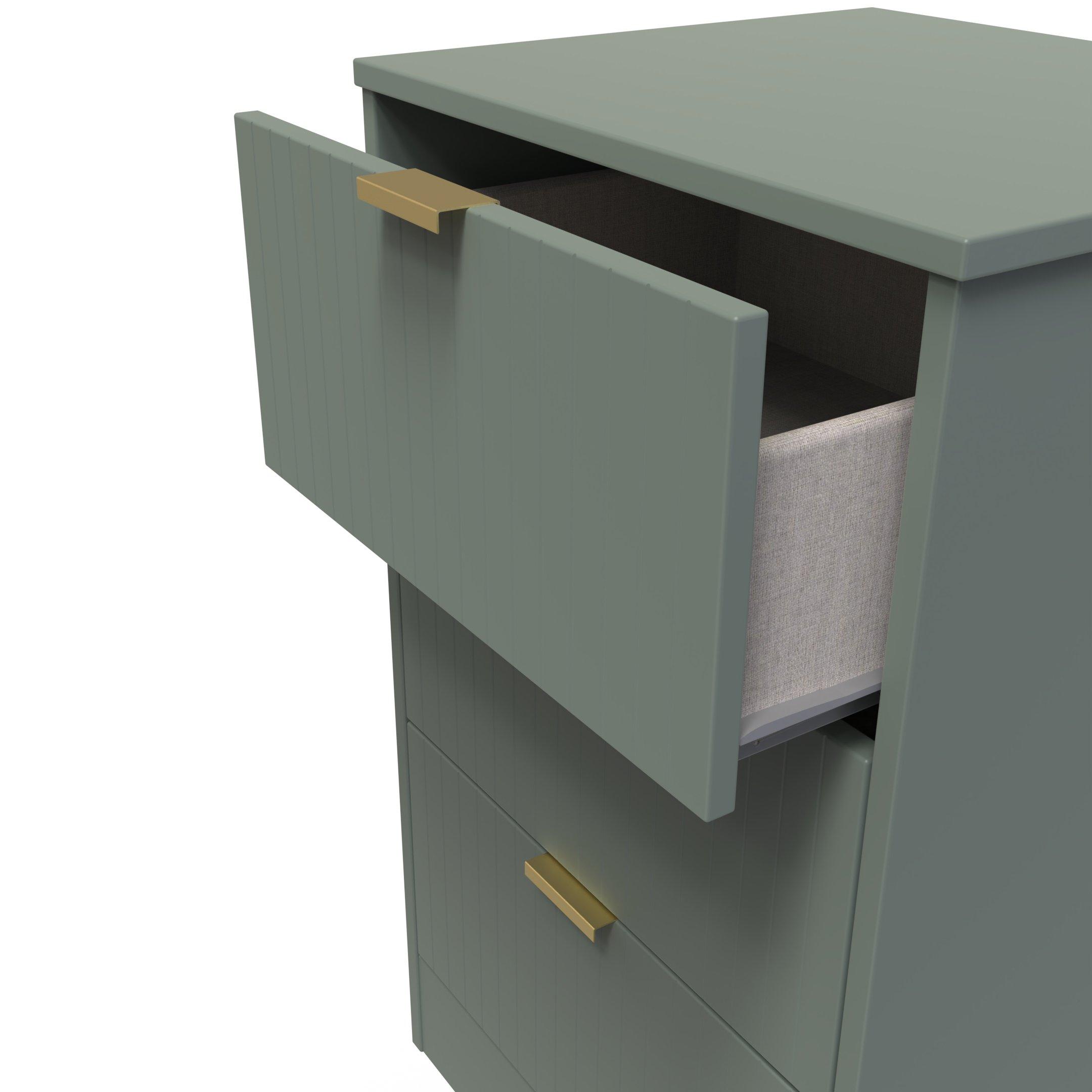 Reed Green - Welcome Furniture - Nashville 3 Drawer Bedside Cabinet - 6