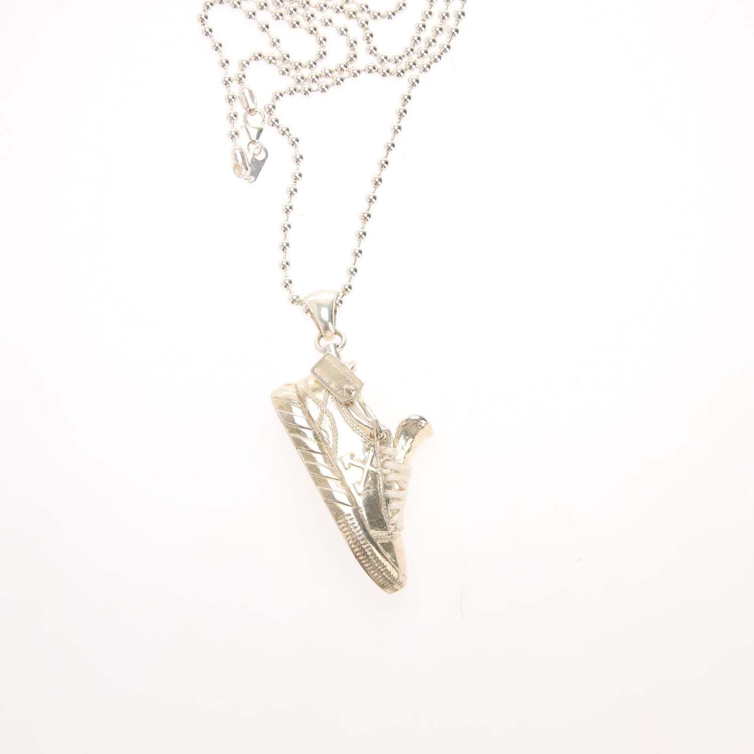 Silver - Off White - Arrow Vulcanized Necklace - 3