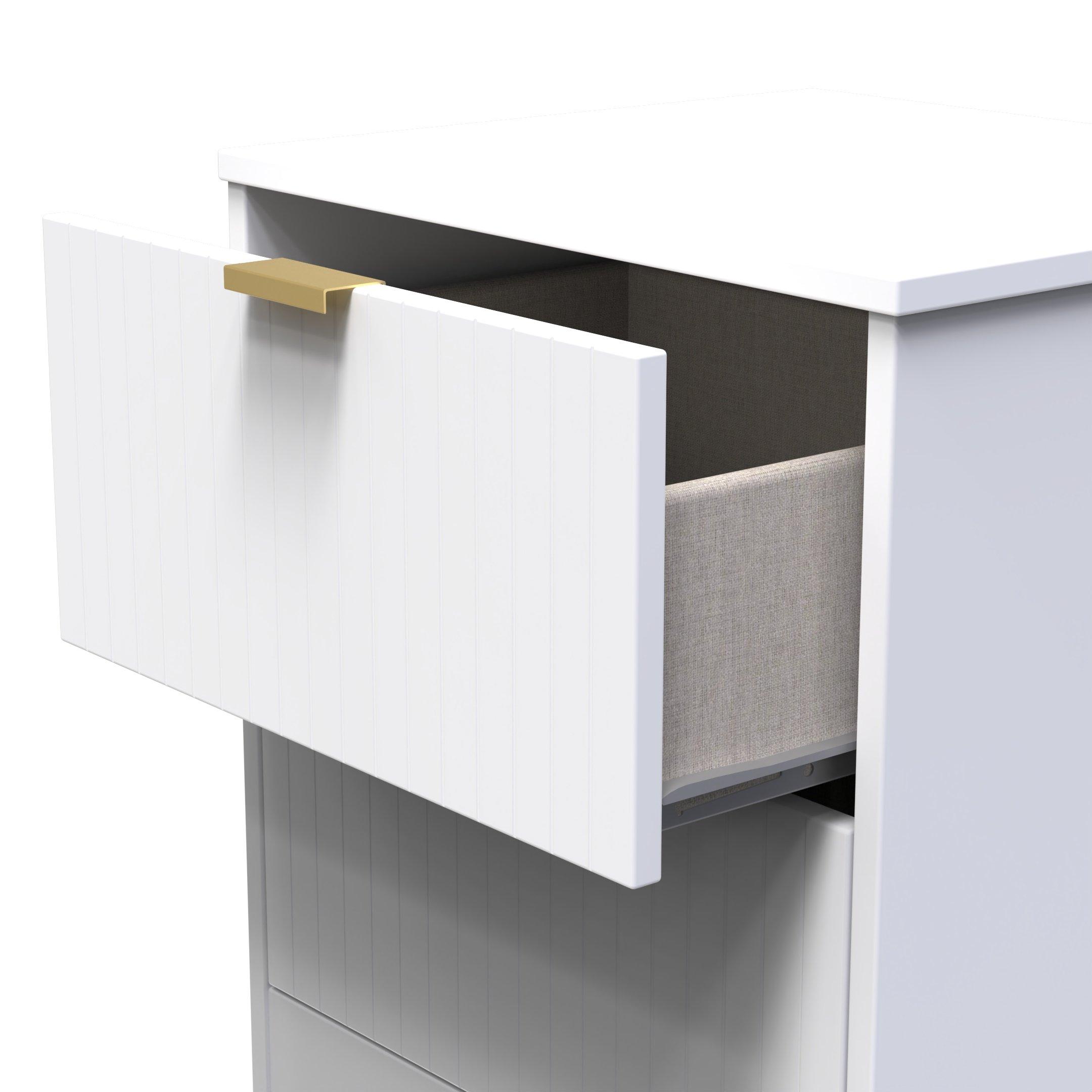 White Matt - Welcome Furniture - Nashville 2 Drawer Bedside Cabinet - 5