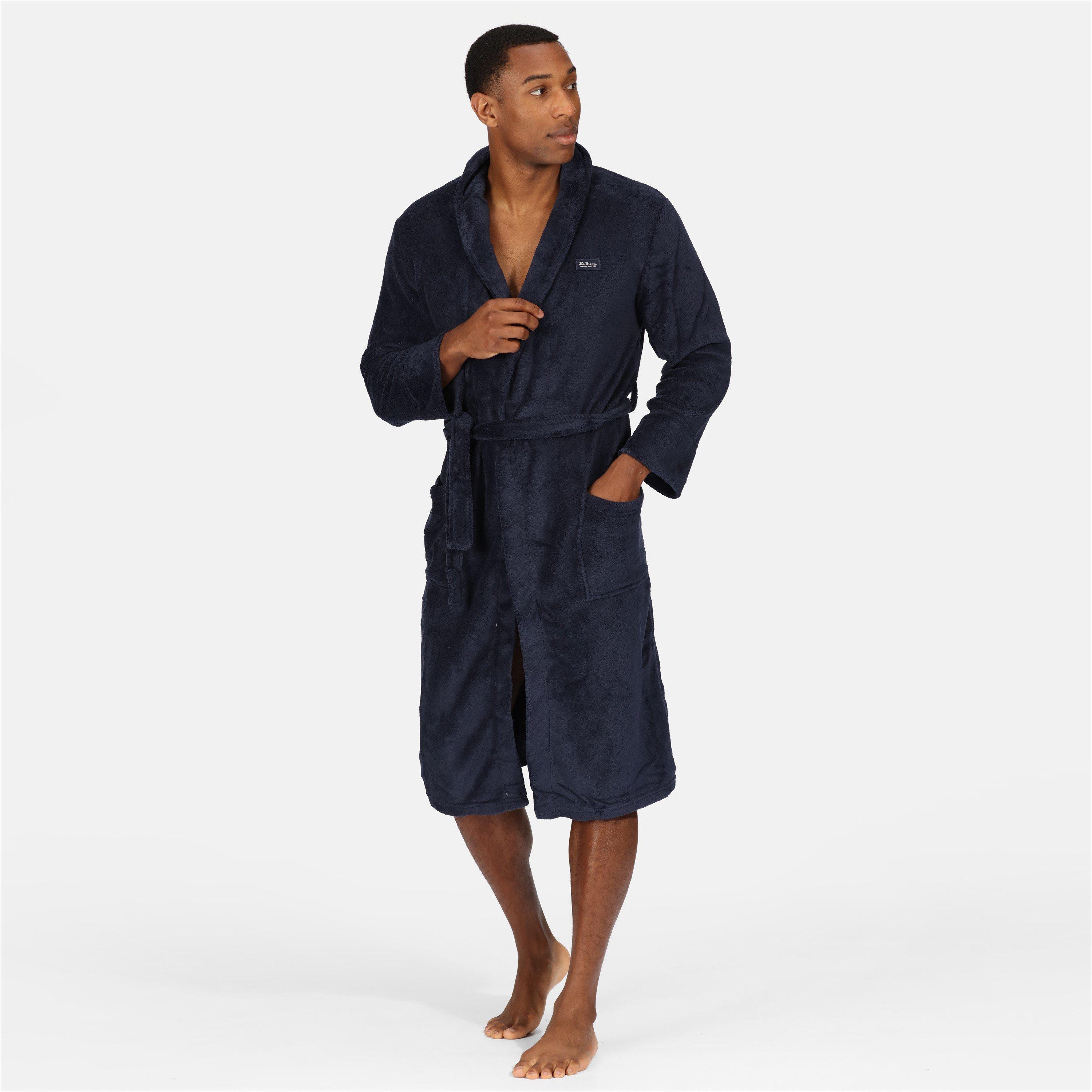 Navy - Ben Sherman - Mens Fleece Robe Randol - 6