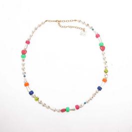 Off White Fun Pearl & Beads Necklace