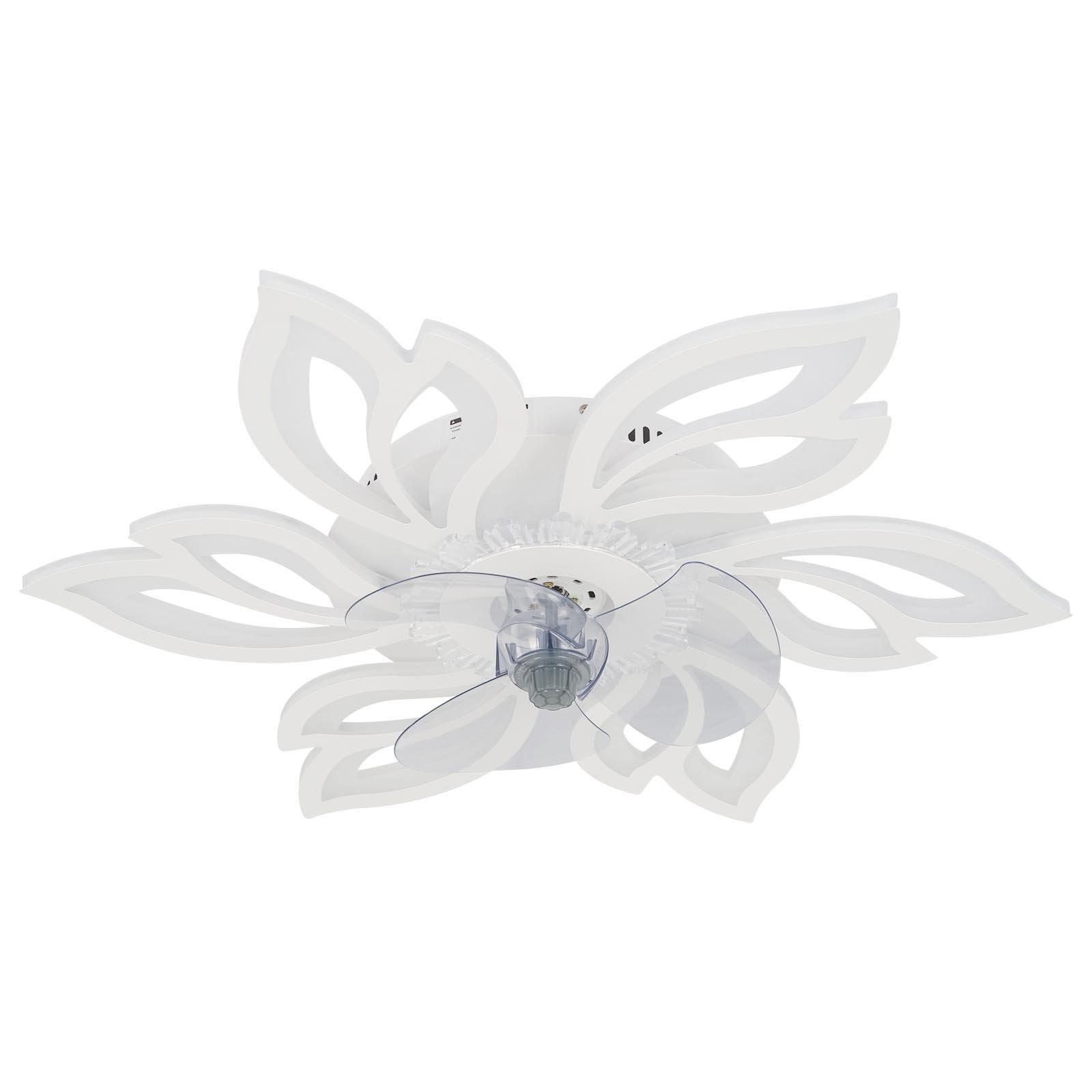 White - Kabinet UK - Modern Flower Shape Ceiling Fan with Light - 2