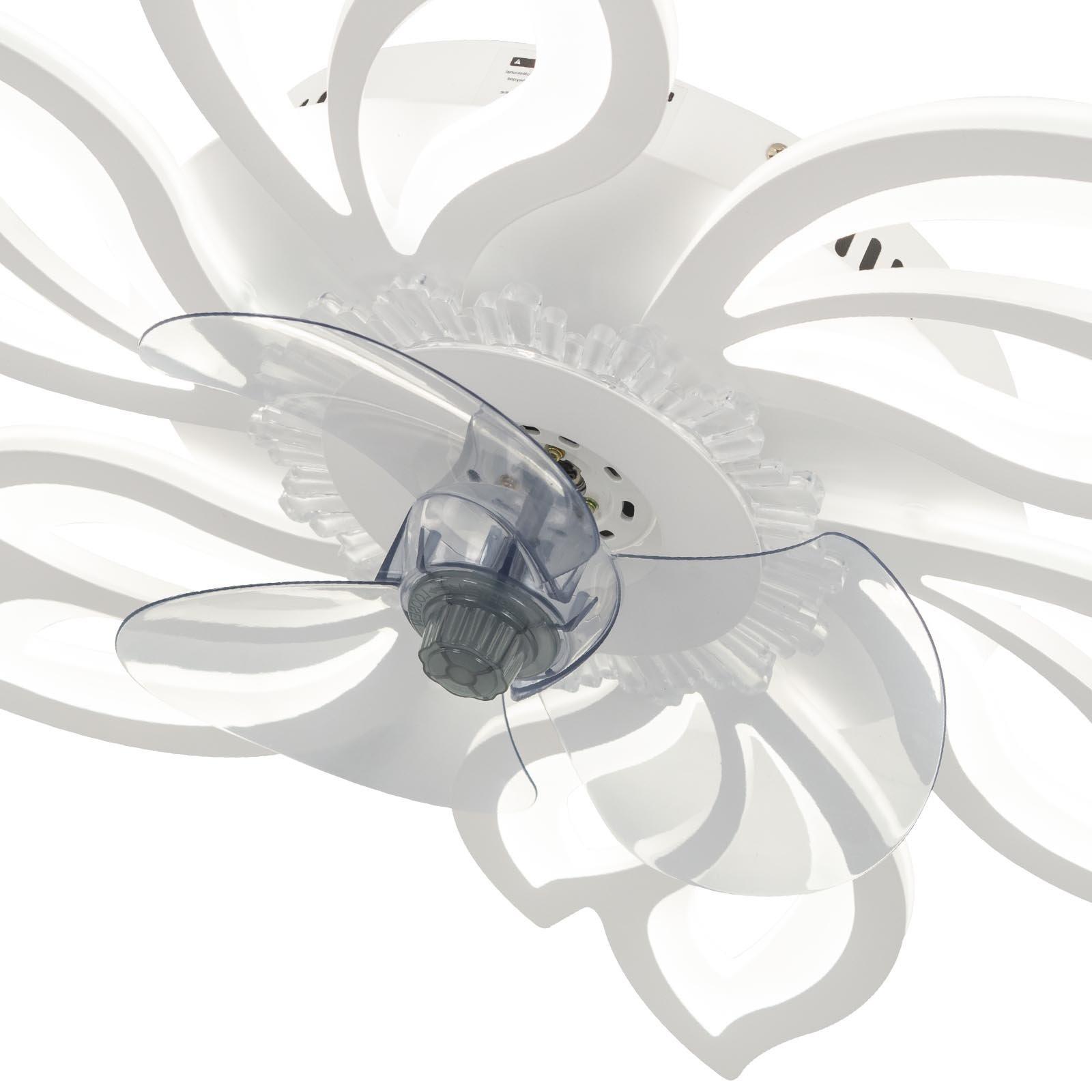 White - Kabinet UK - Modern Flower Shape Ceiling Fan with Light - 4