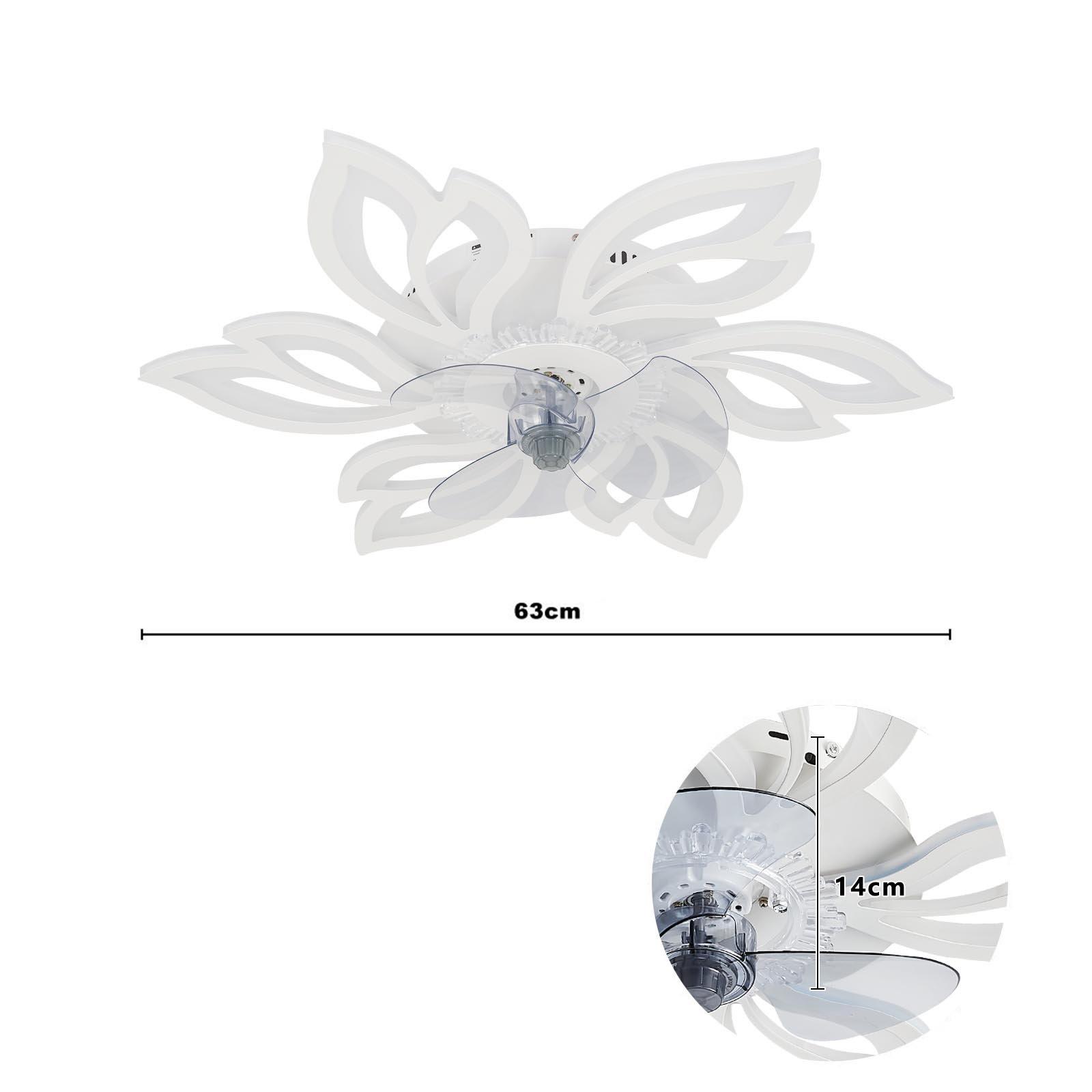 White - Kabinet UK - Modern Flower Shape Ceiling Fan with Light - 6