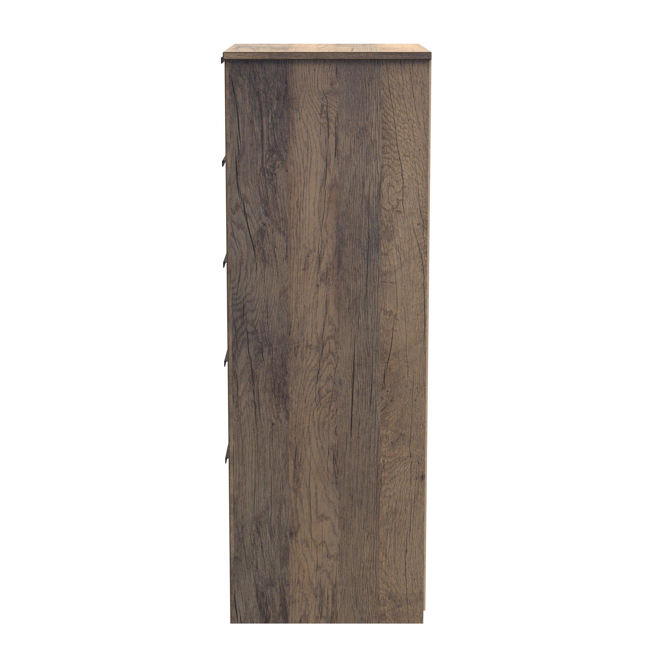 White Matt & Vi - Welcome Furniture - Nashville 5 Drawer Bedside Cabinet - 2