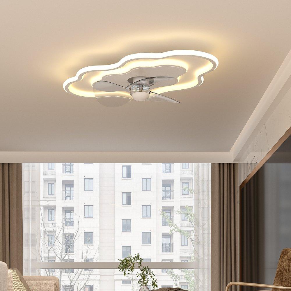 Kabinet Uk  Cloud-Shaped Ceiling Mount Led Fan Light - White