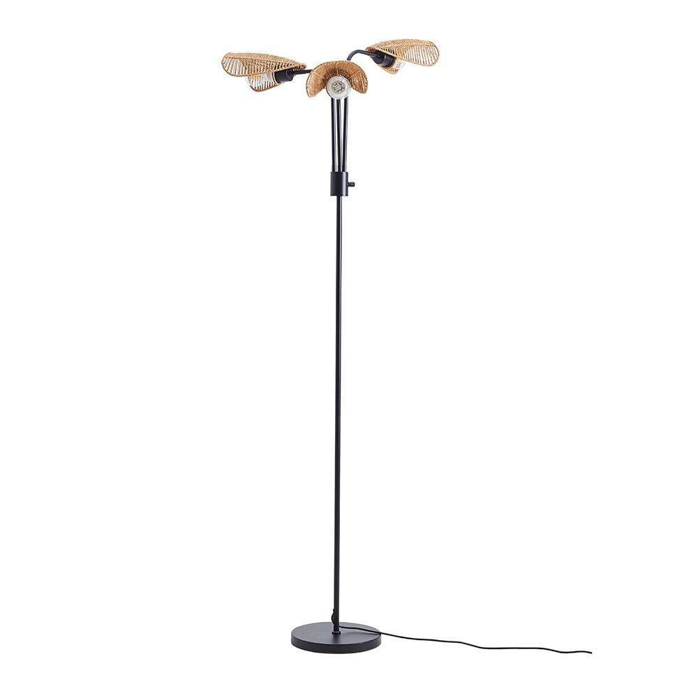 Black - Kabinet UK - 3-Light Paper Rope Wrapped Floor Lamp - 3