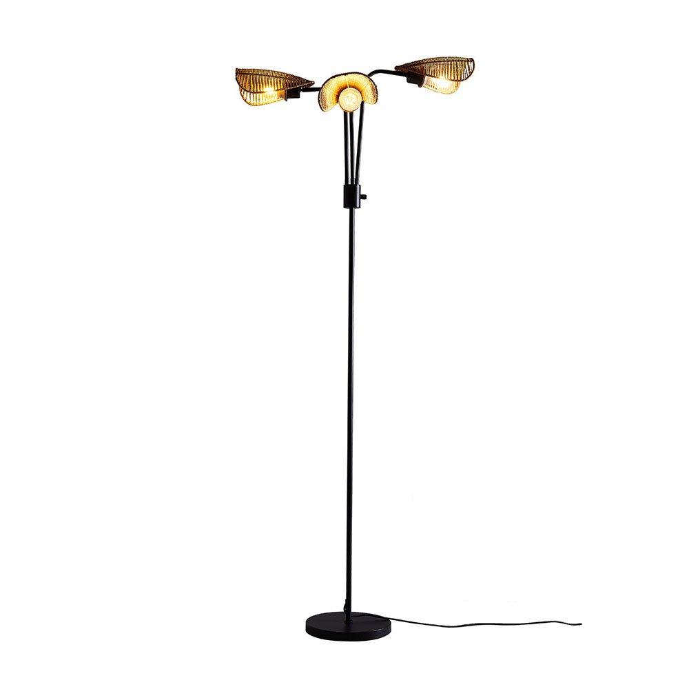 Black - Kabinet UK - 3-Light Paper Rope Wrapped Floor Lamp - 5