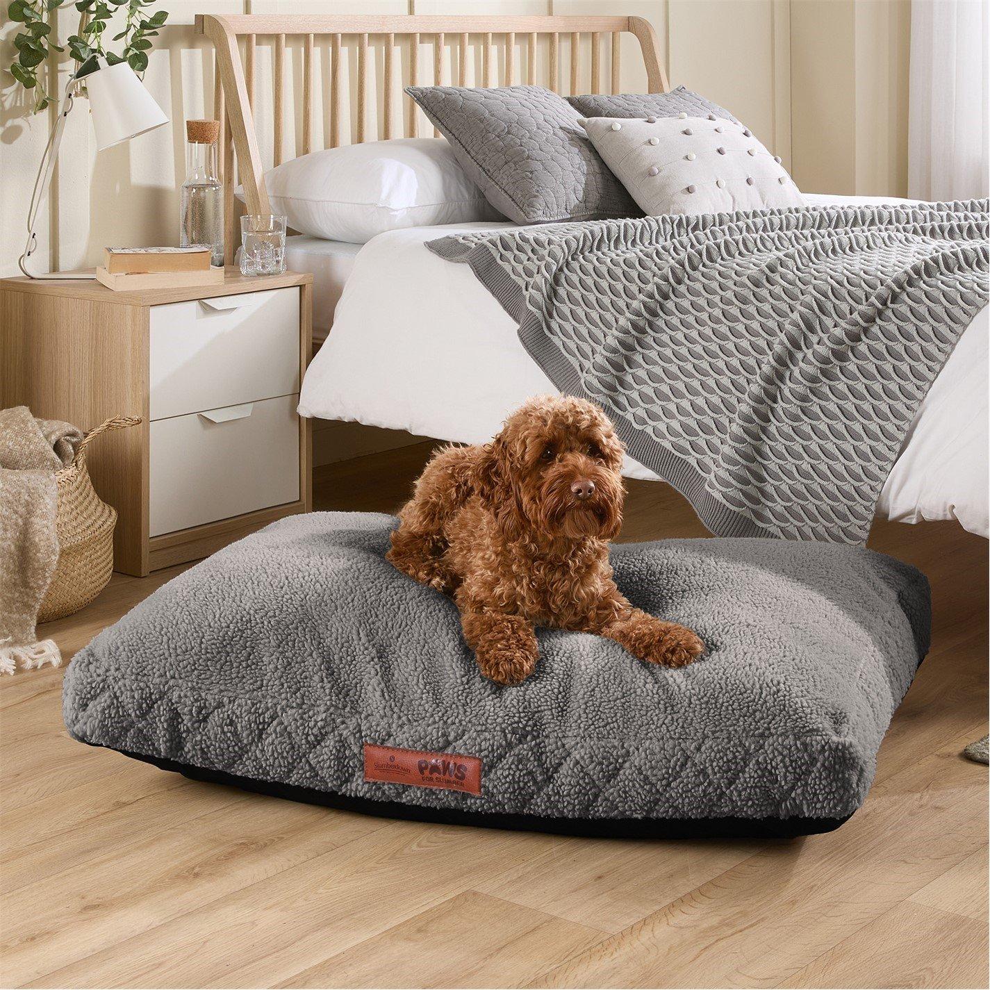 Light Grey - Slumberdown - Paws for Slumber Sherpa Pet Bed Light Grey - 1