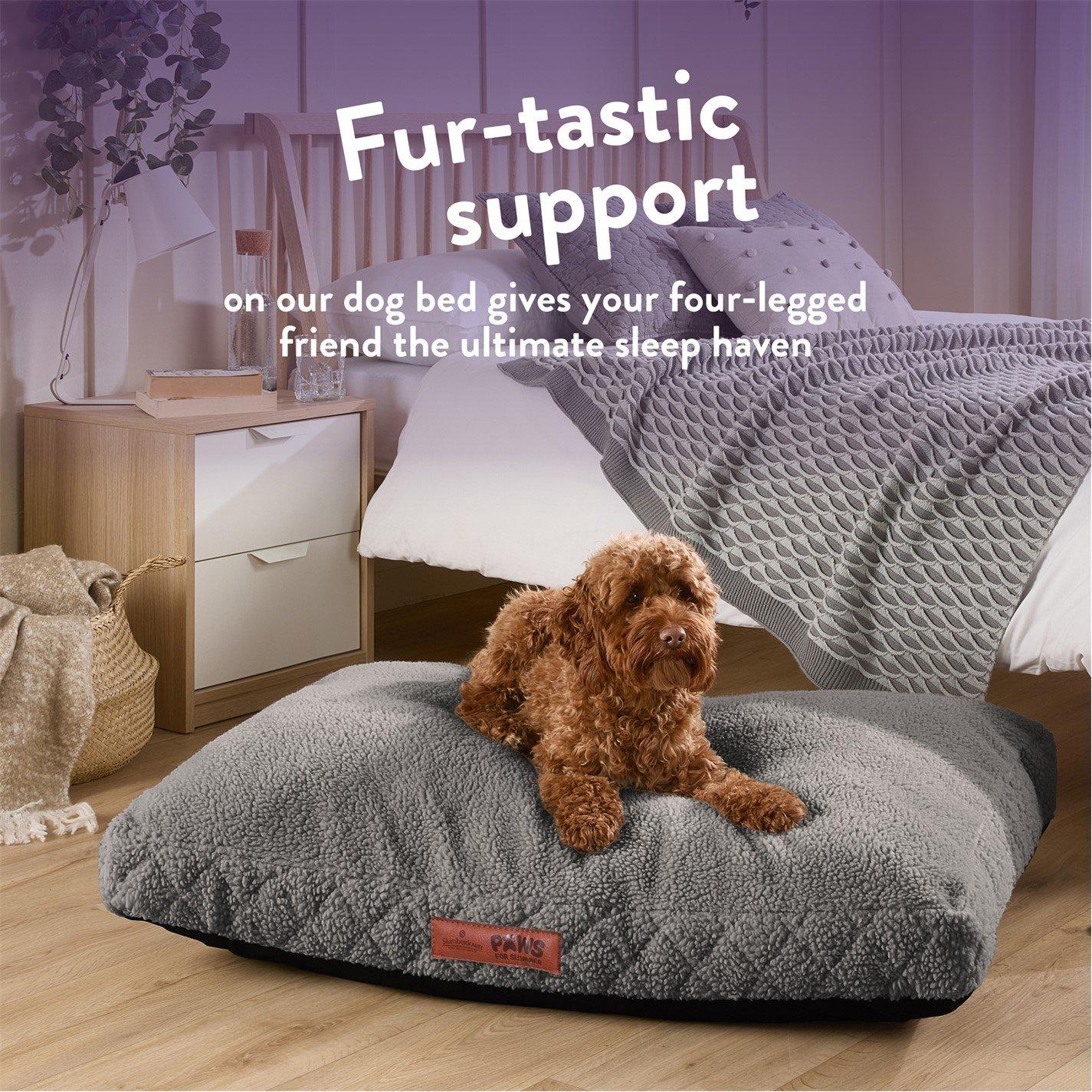 Light Grey - Slumberdown - Paws for Slumber Sherpa Pet Bed Light Grey - 3