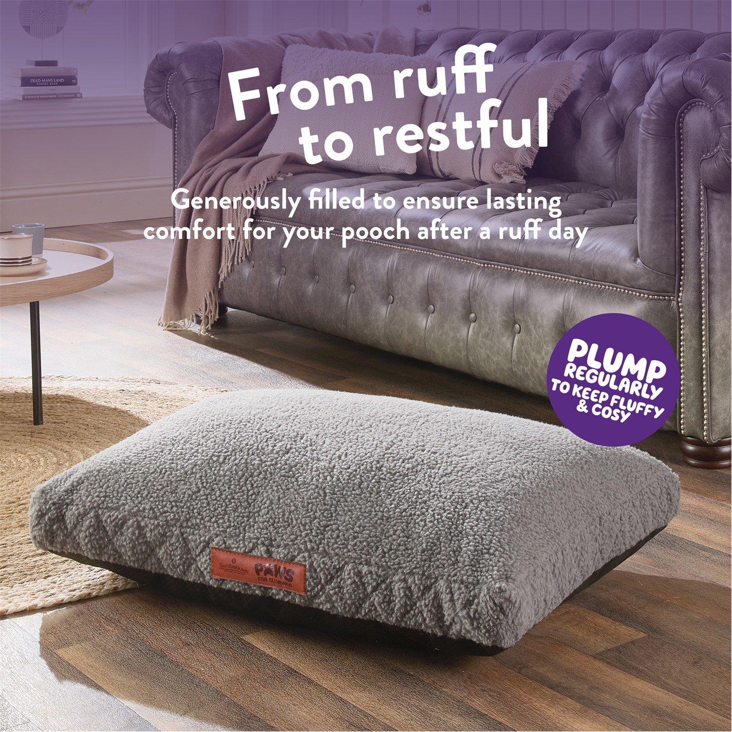 Light Grey - Slumberdown - Paws for Slumber Sherpa Pet Bed Light Grey - 4