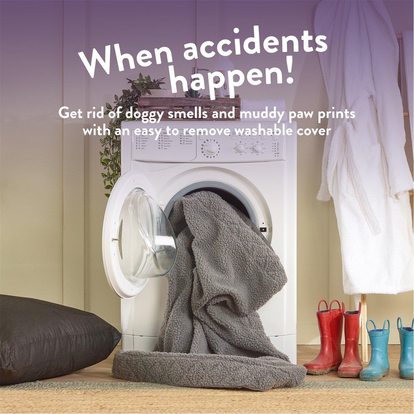 Light Grey - Slumberdown - Paws for Slumber Sherpa Pet Bed Light Grey - 7