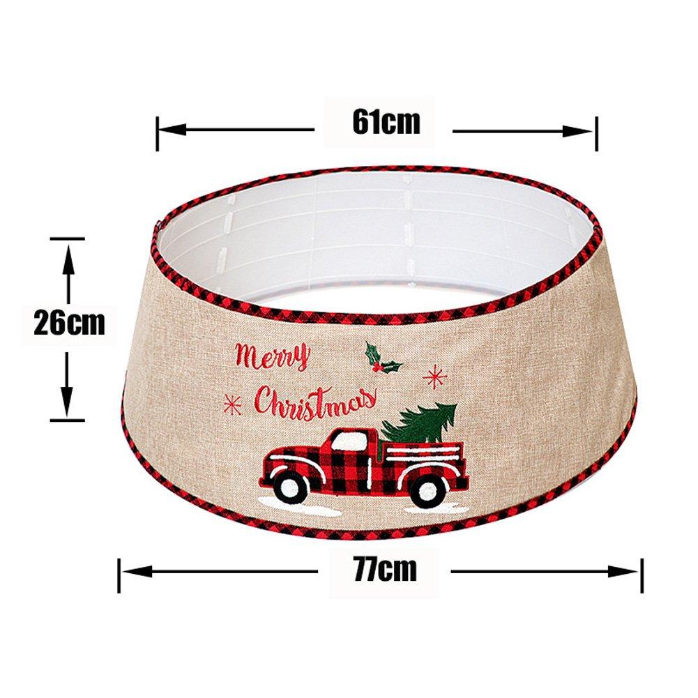 Brown And Red - LIFE IDEAS - Burlap Merry Christmas Tree Collar - 2