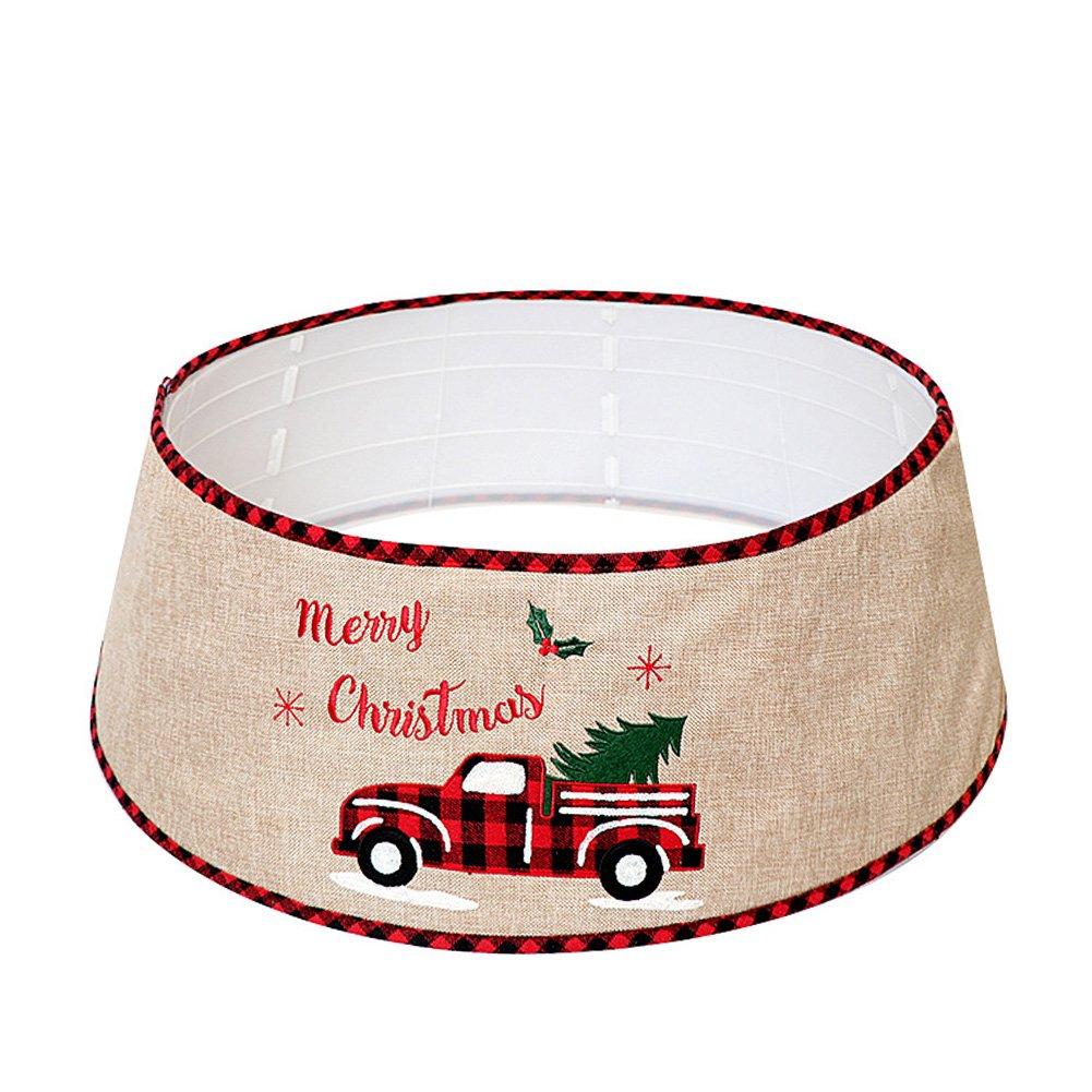 Brown And Red - LIFE IDEAS - Burlap Merry Christmas Tree Collar - 3