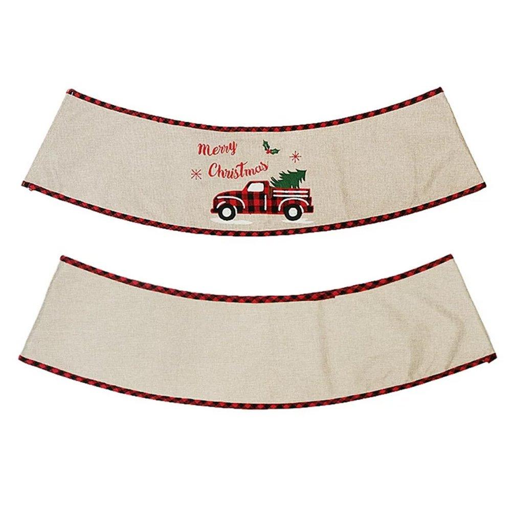 Brown And Red - LIFE IDEAS - Burlap Merry Christmas Tree Collar - 4