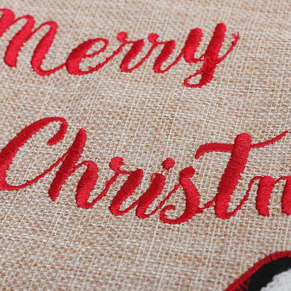 Brown And Red - LIFE IDEAS - Burlap Merry Christmas Tree Collar - 6
