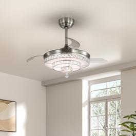 Cottonfy UK Acrylic Ceiling Fan Light with Retractable Blades