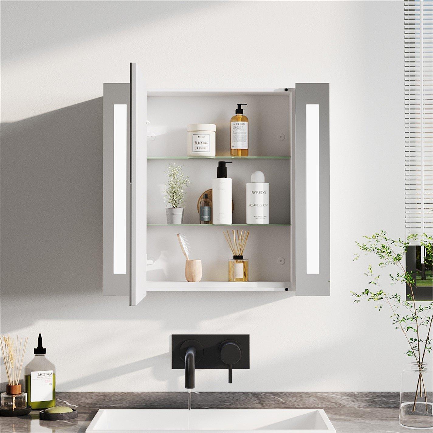 White - Kabinet UK - Modern Rectangle Wall LED Mirror Cabinet - 2