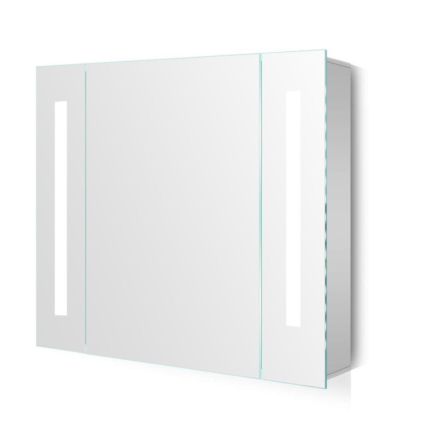 White - Kabinet UK - Modern Rectangle Wall LED Mirror Cabinet - 3