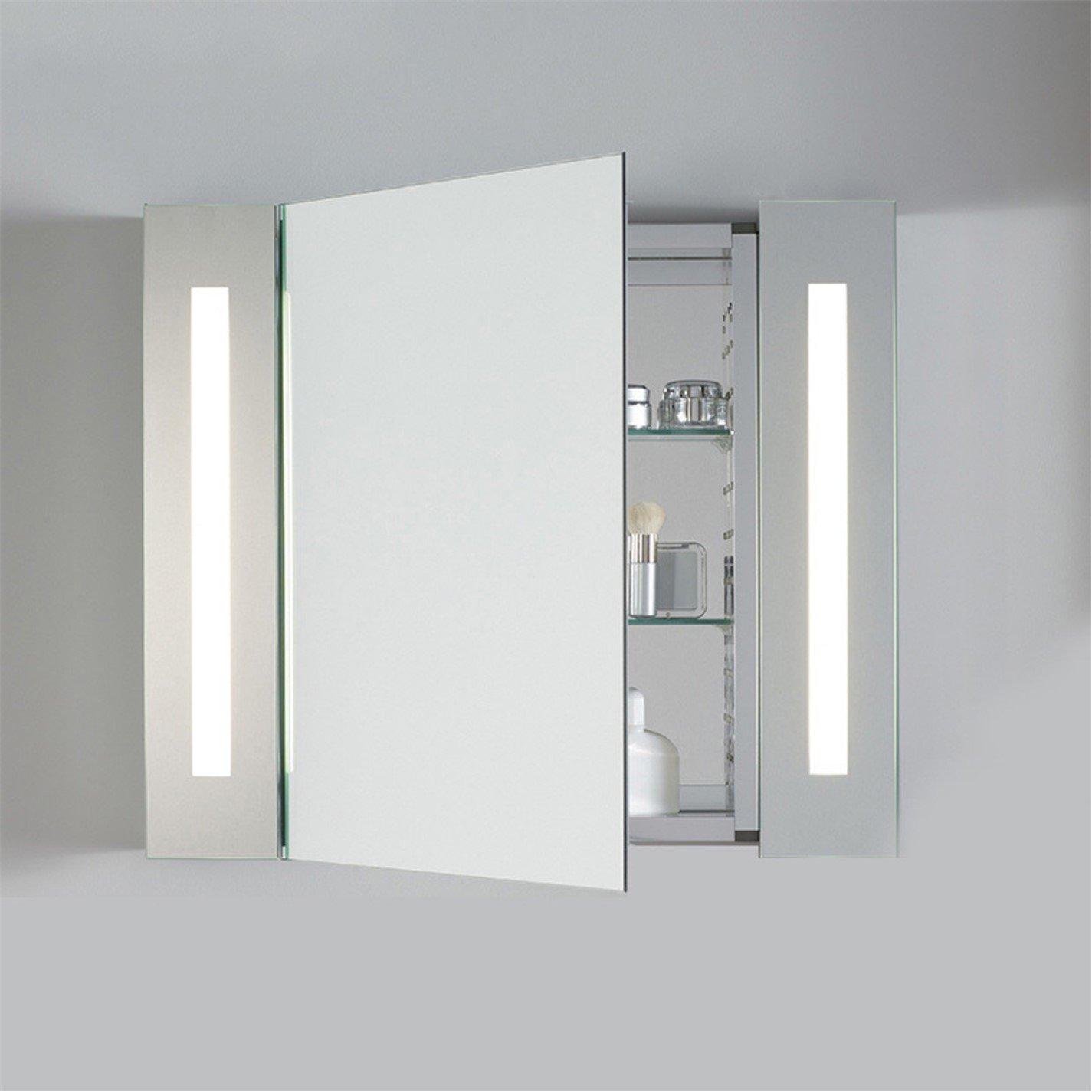 White - Kabinet UK - Modern Rectangle Wall LED Mirror Cabinet - 4