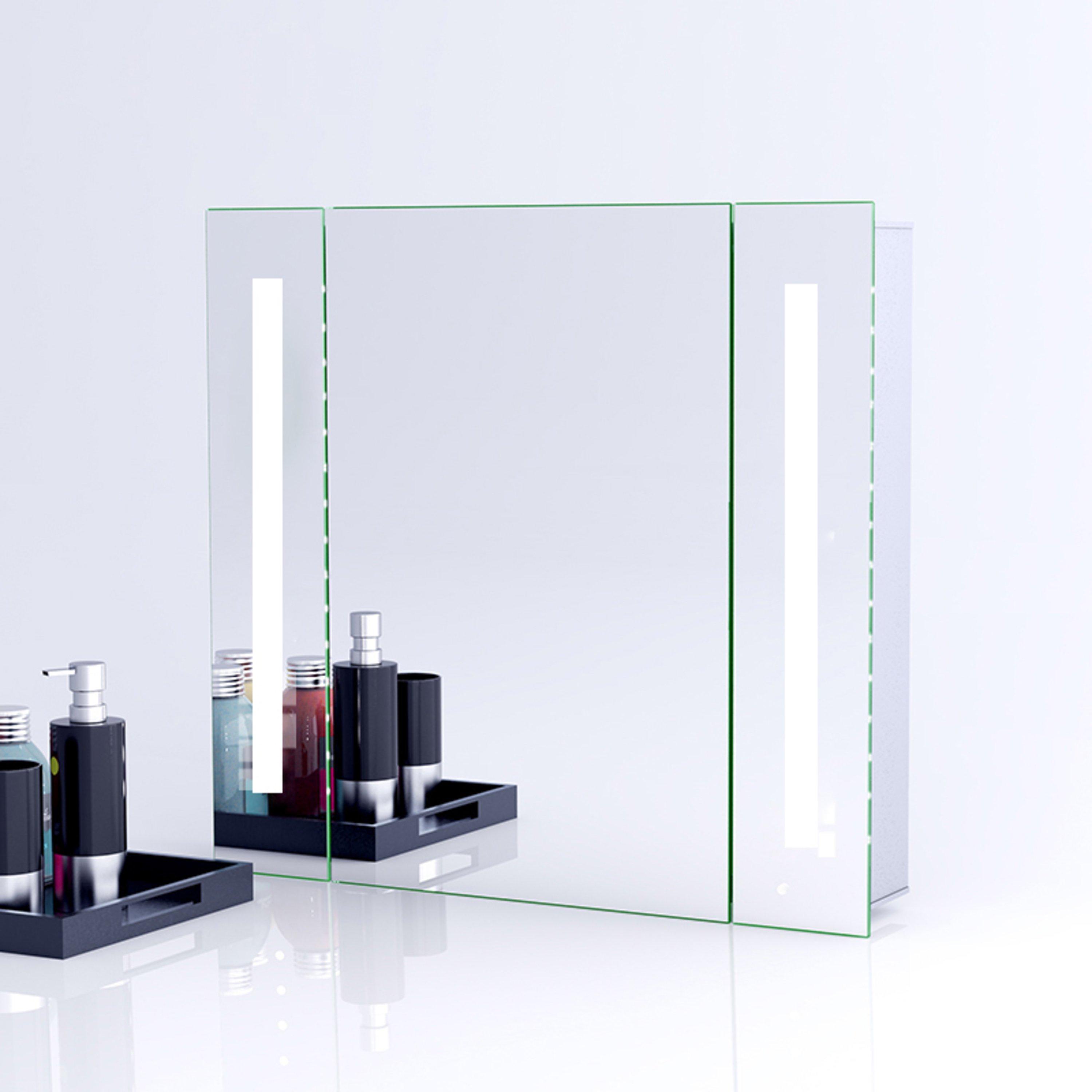 White - Kabinet UK - Modern Rectangle Wall LED Mirror Cabinet - 5