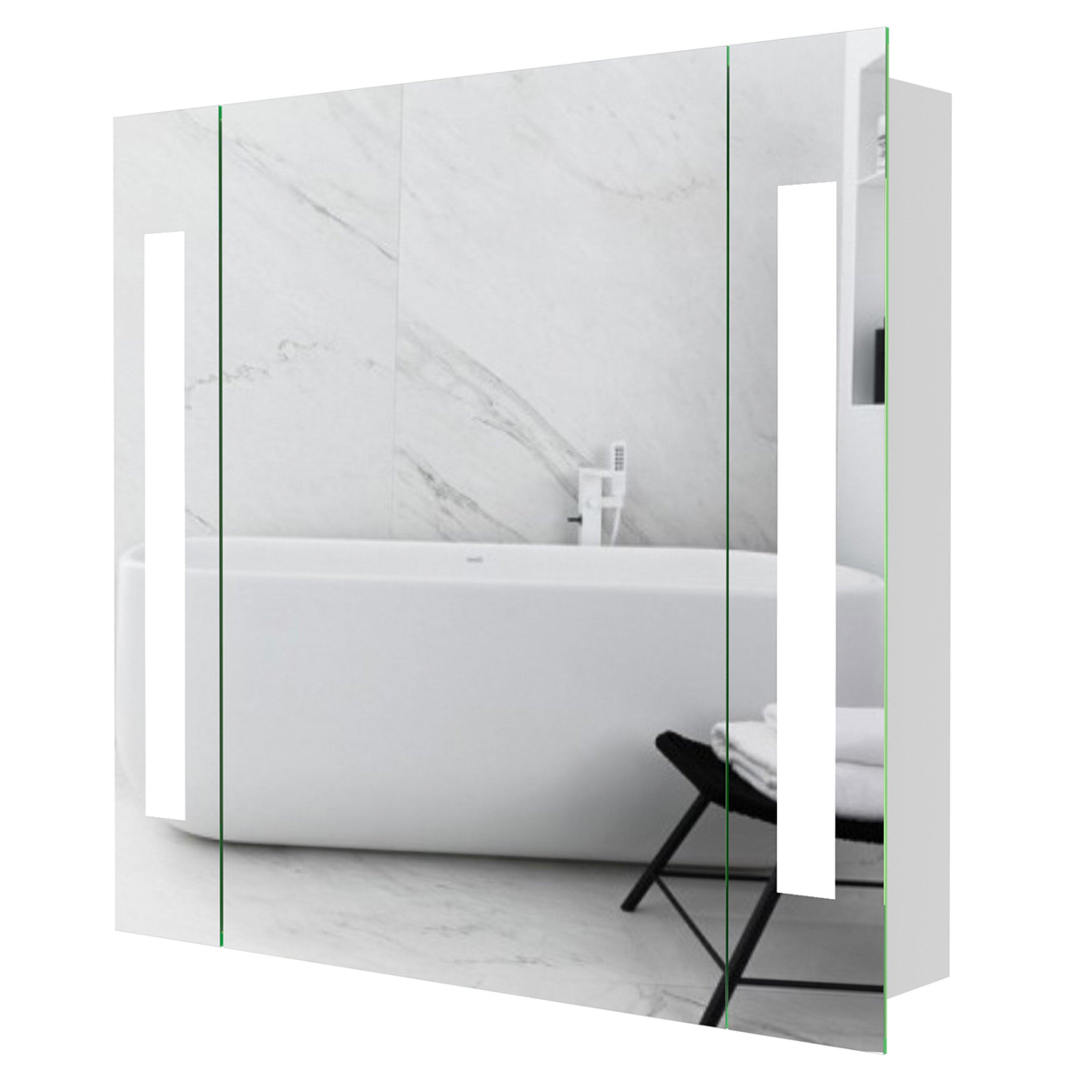 White - Kabinet UK - Modern Rectangle Wall LED Mirror Cabinet - 6