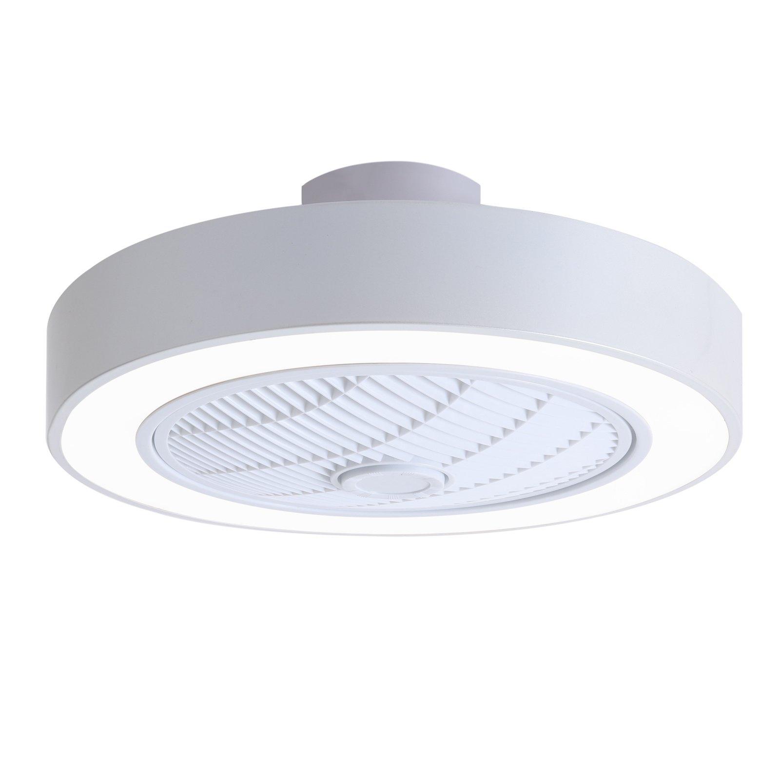 Kabinet Uk  Round Led Ceiling Light Fan With Remote Control - White