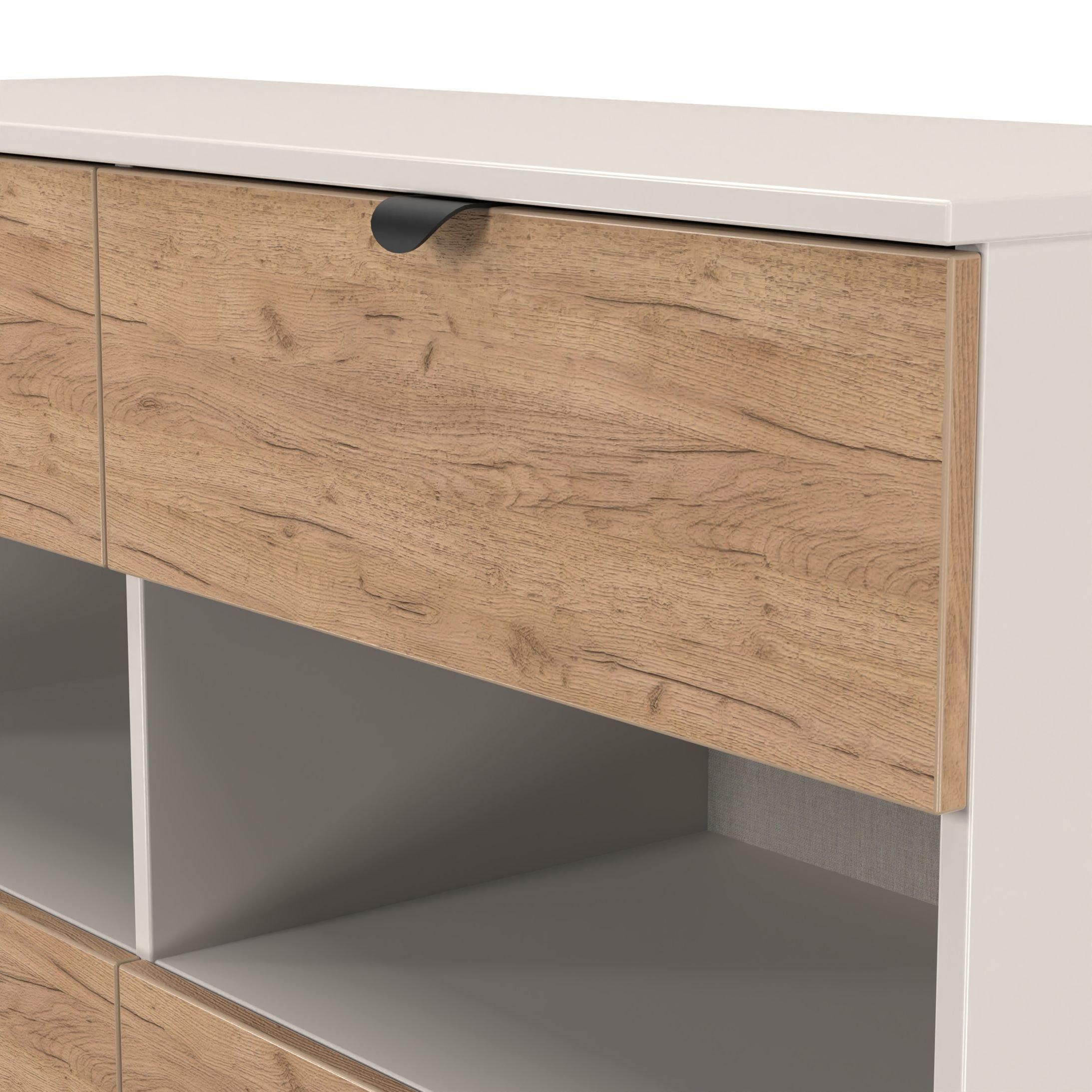 Craft Oak & Kas - Welcome Furniture - Solomon 4 Drawer Open Shelf Wide Chest - 4