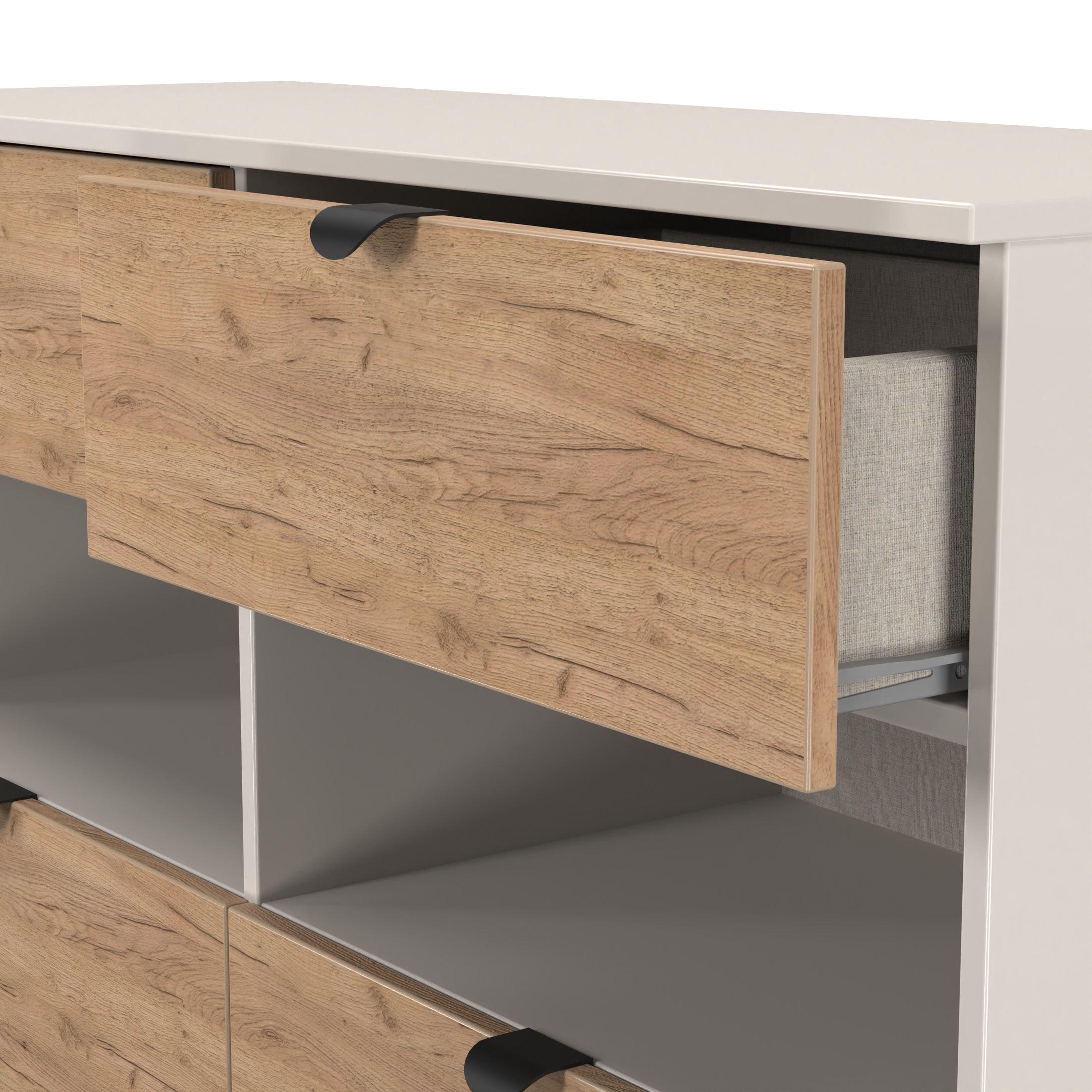 Craft Oak & Kas - Welcome Furniture - Solomon 4 Drawer Open Shelf Wide Chest - 5