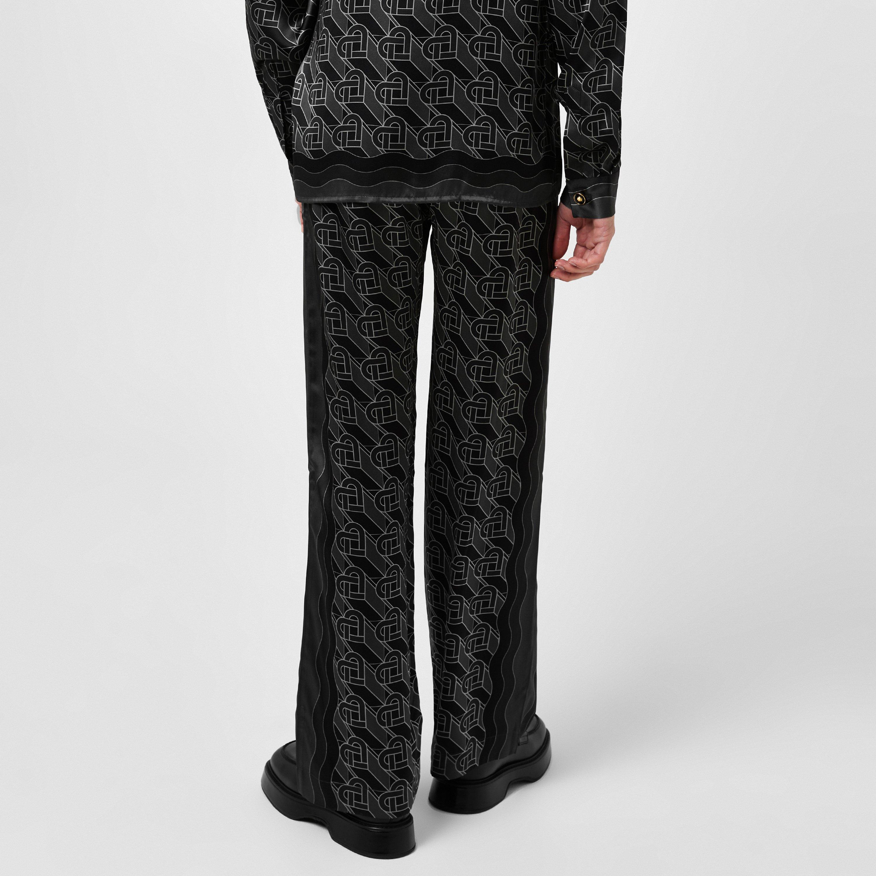 Black - Casablanca - Heart Monogram Pyjama Trousers - 2