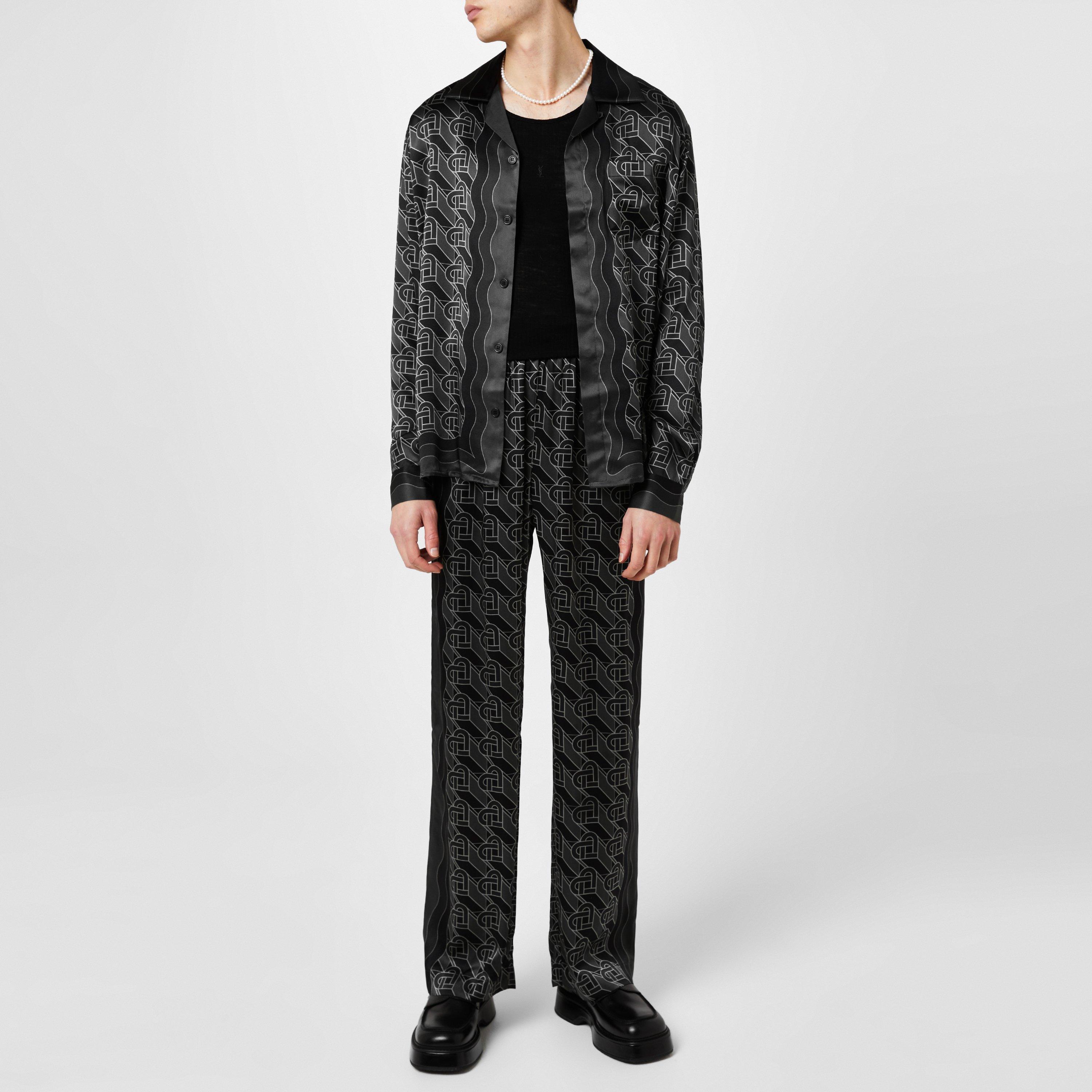 Black - Casablanca - Heart Monogram Pyjama Trousers - 4