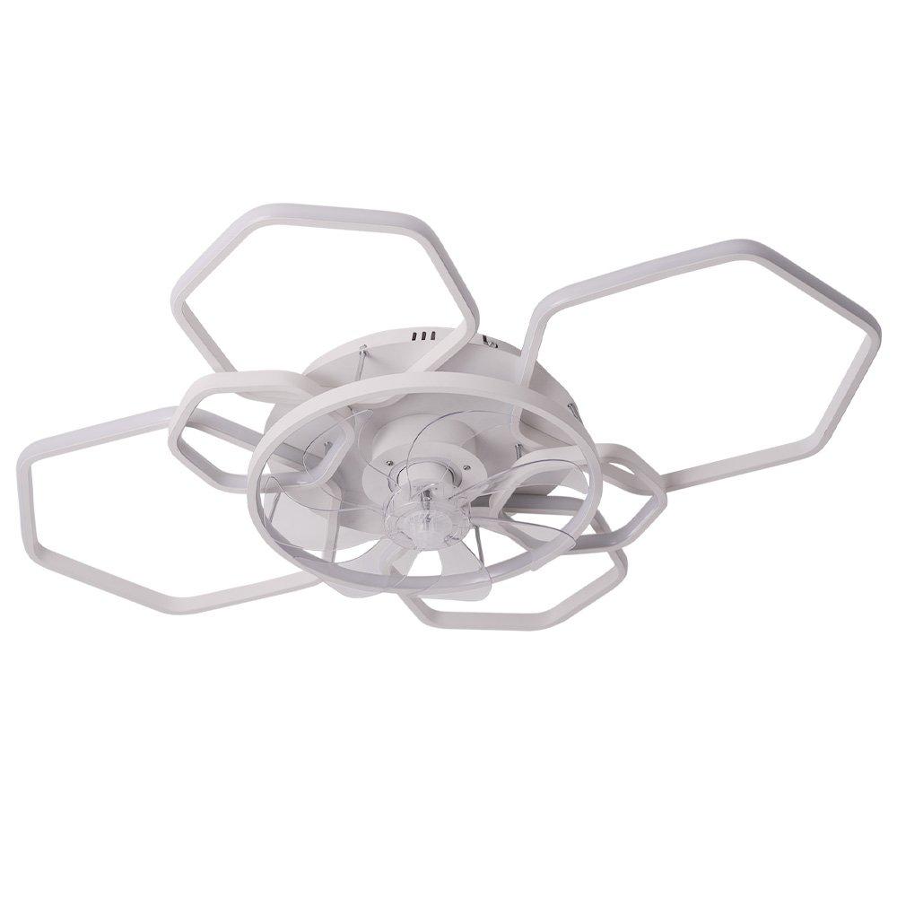 White - Kabinet UK - Geometrical Ceiling Mount LED Fan Light - 3