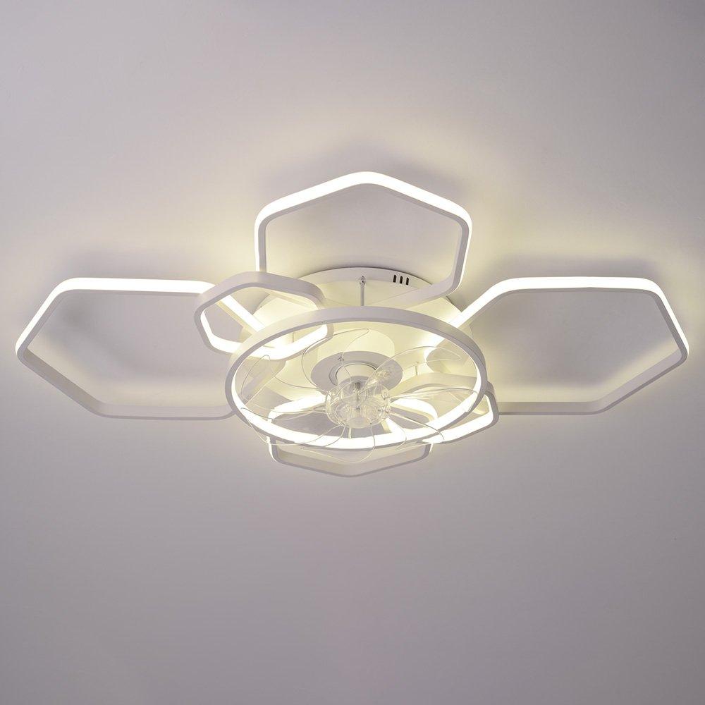White - Kabinet UK - Geometrical Ceiling Mount LED Fan Light - 4