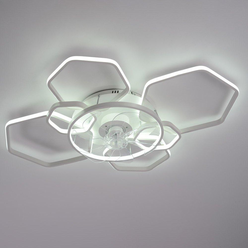 White - Kabinet UK - Geometrical Ceiling Mount LED Fan Light - 5