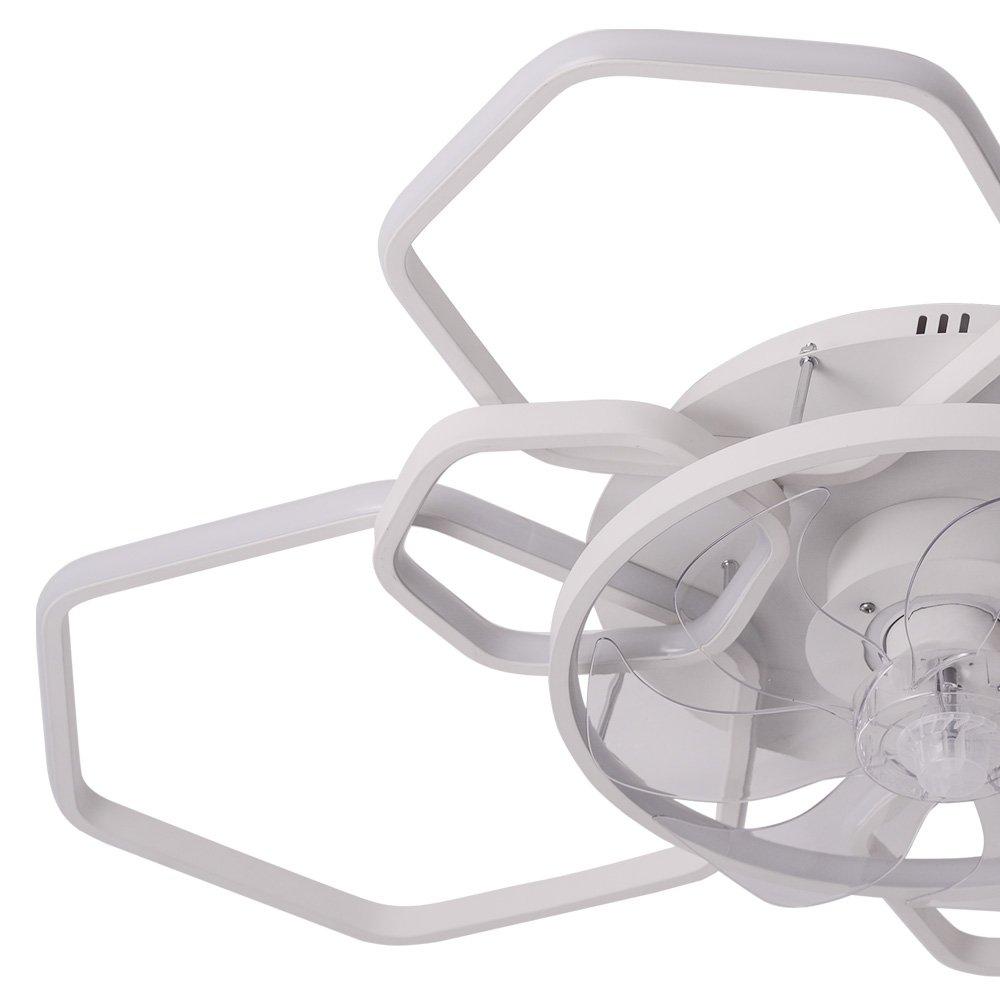 White - Kabinet UK - Geometrical Ceiling Mount LED Fan Light - 6