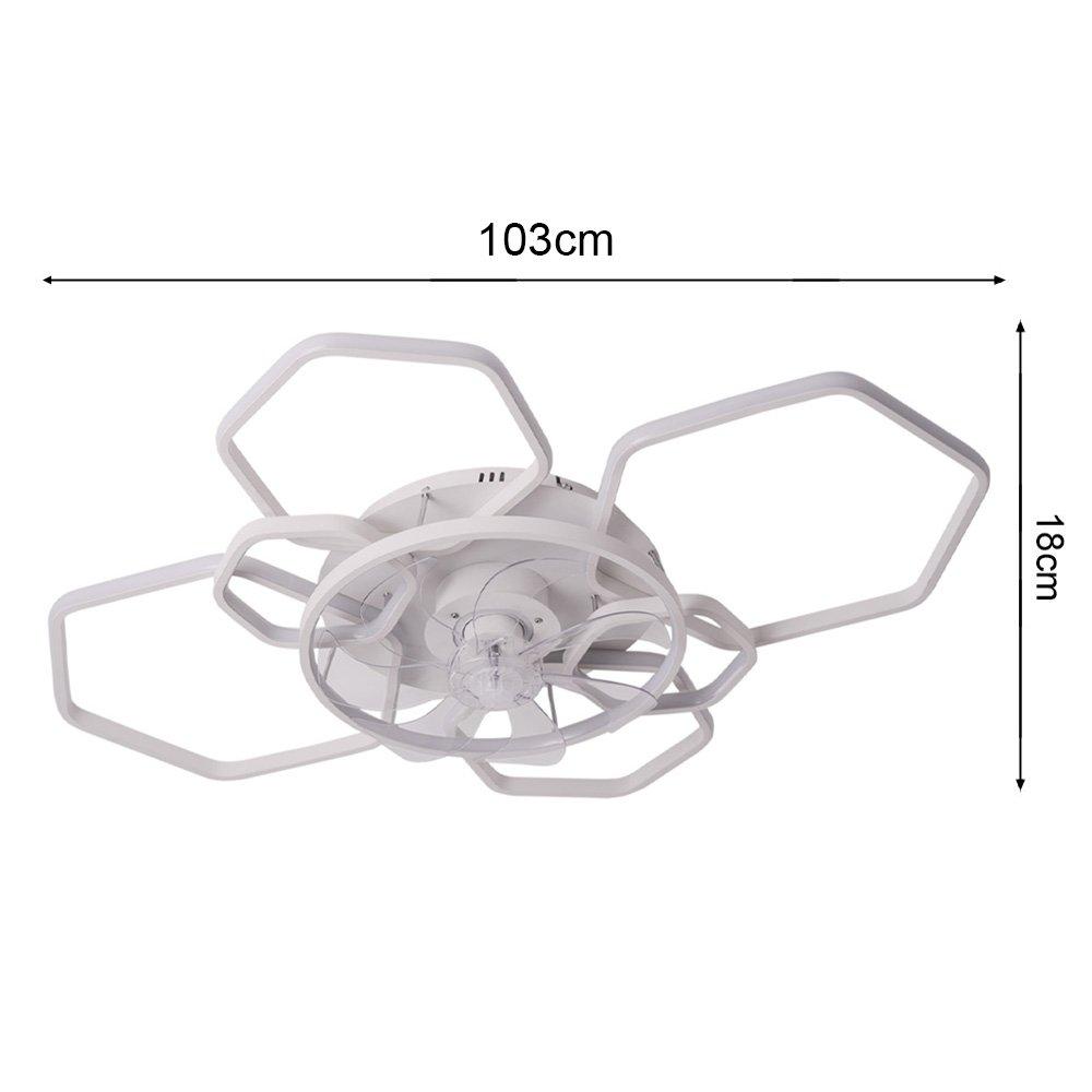 White - Kabinet UK - Geometrical Ceiling Mount LED Fan Light - 8