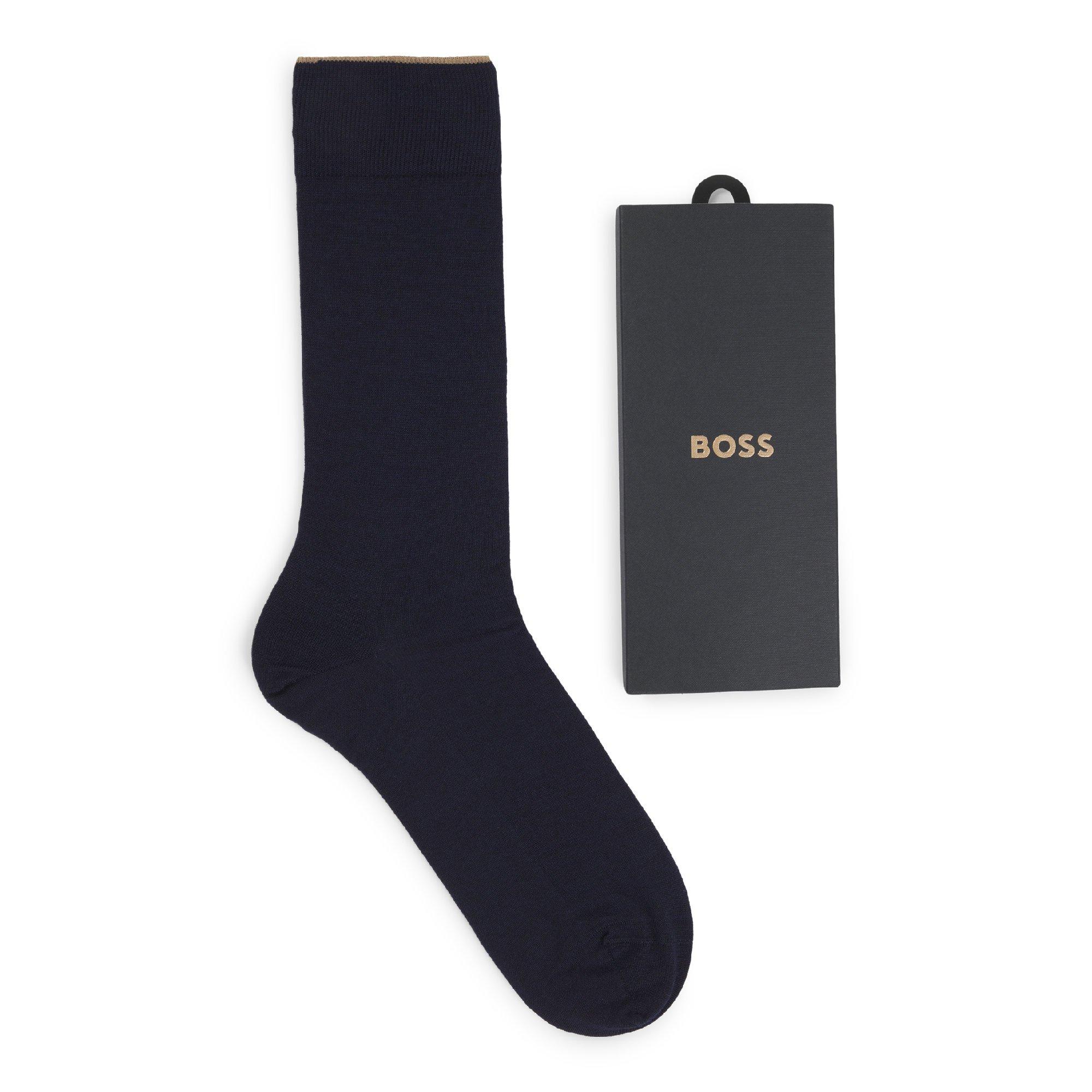 Dark Blue - Boss - Men's Rs Cashmere Silk Ankle Socks - 1