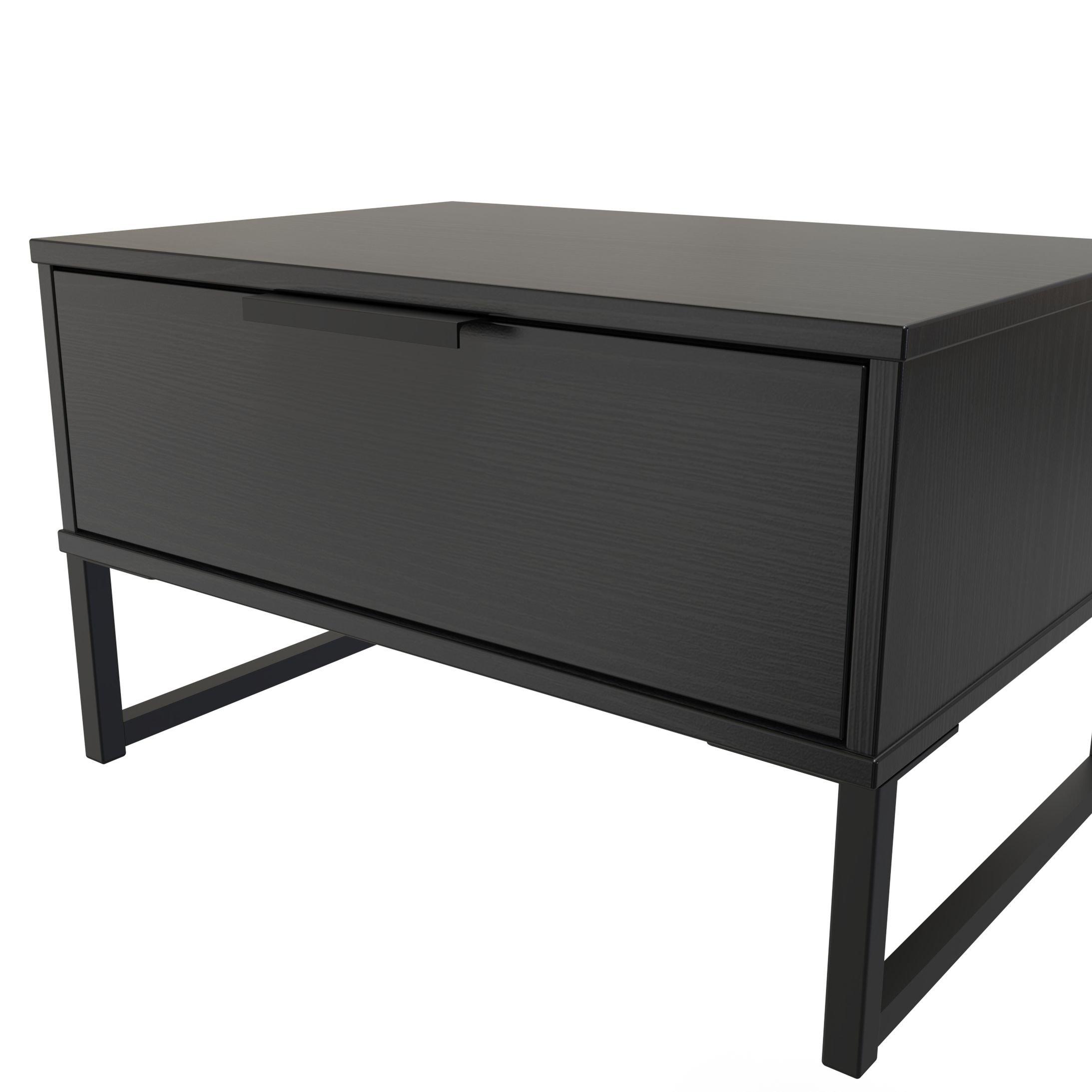 Black Matt - Welcome Furniture - Hong Kong  1 Drawer Wide Side Table - 4
